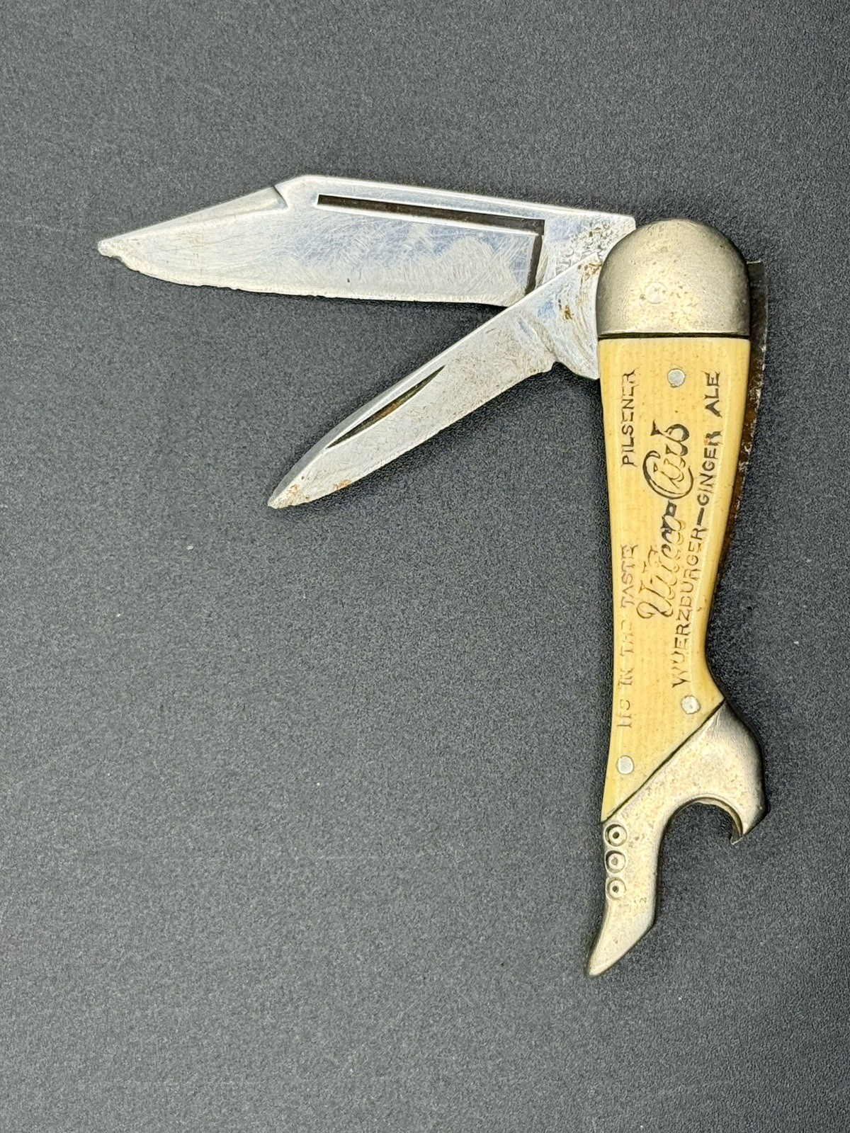 Utica Club West End Brewing Lady Leg Boot Figural Knife Utica Cutlery Breweriana