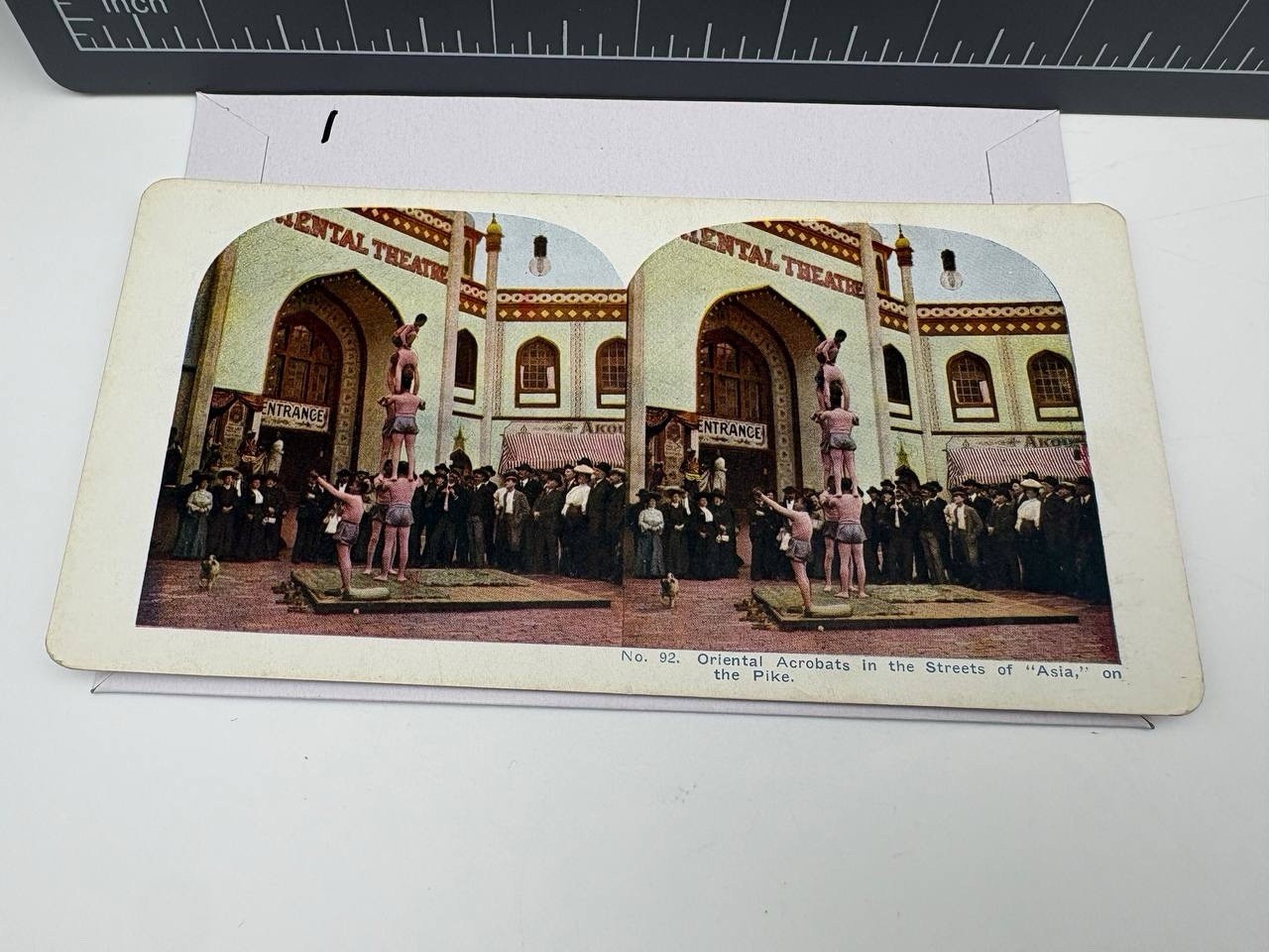 1904 Worlds Fair Oriental Acrobats Theatre Asia Pike Ingersoll Stereoview 92