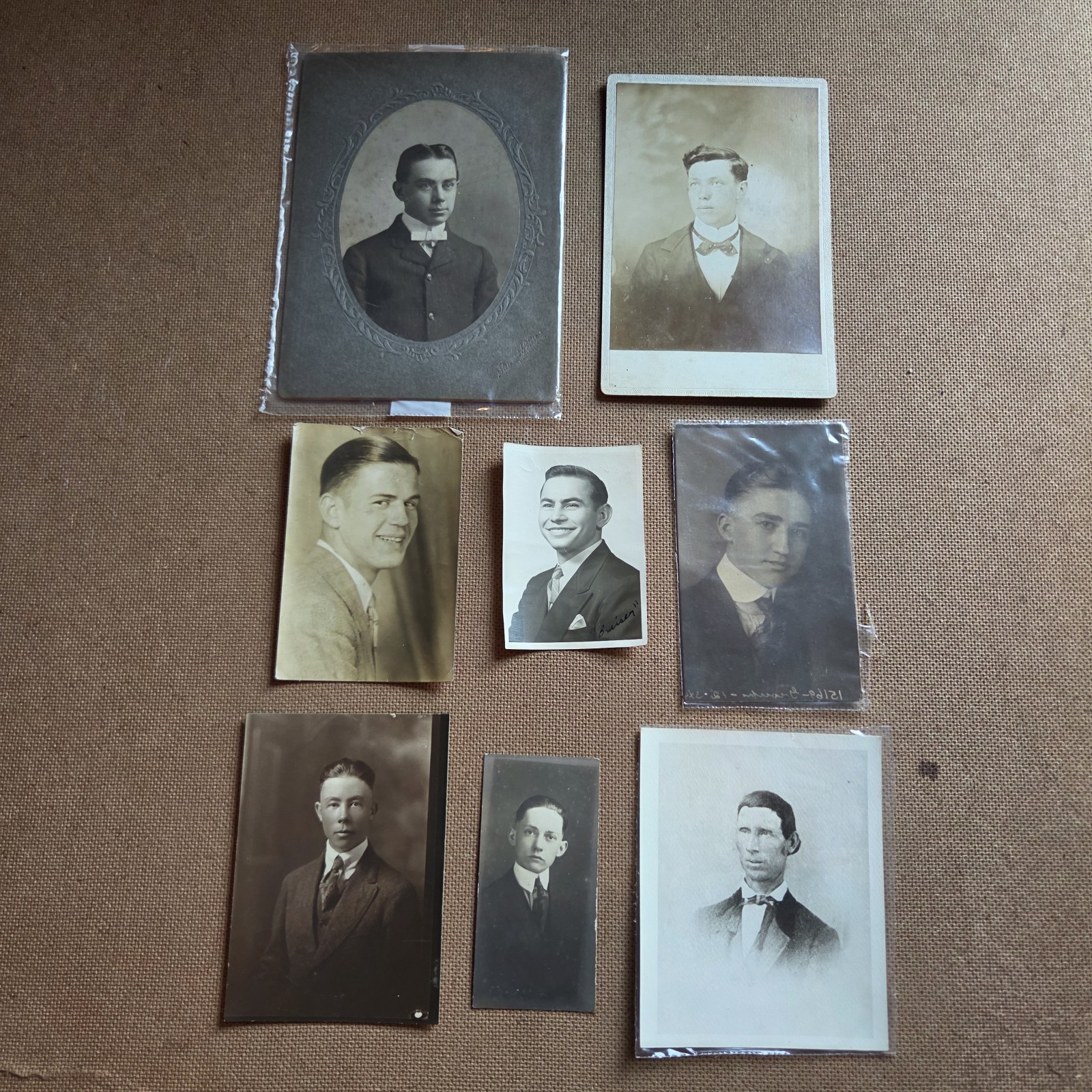 Vtg Lot Early 1900's Real Picture Photos Portraits Men Suits Smiling Dapper WV
