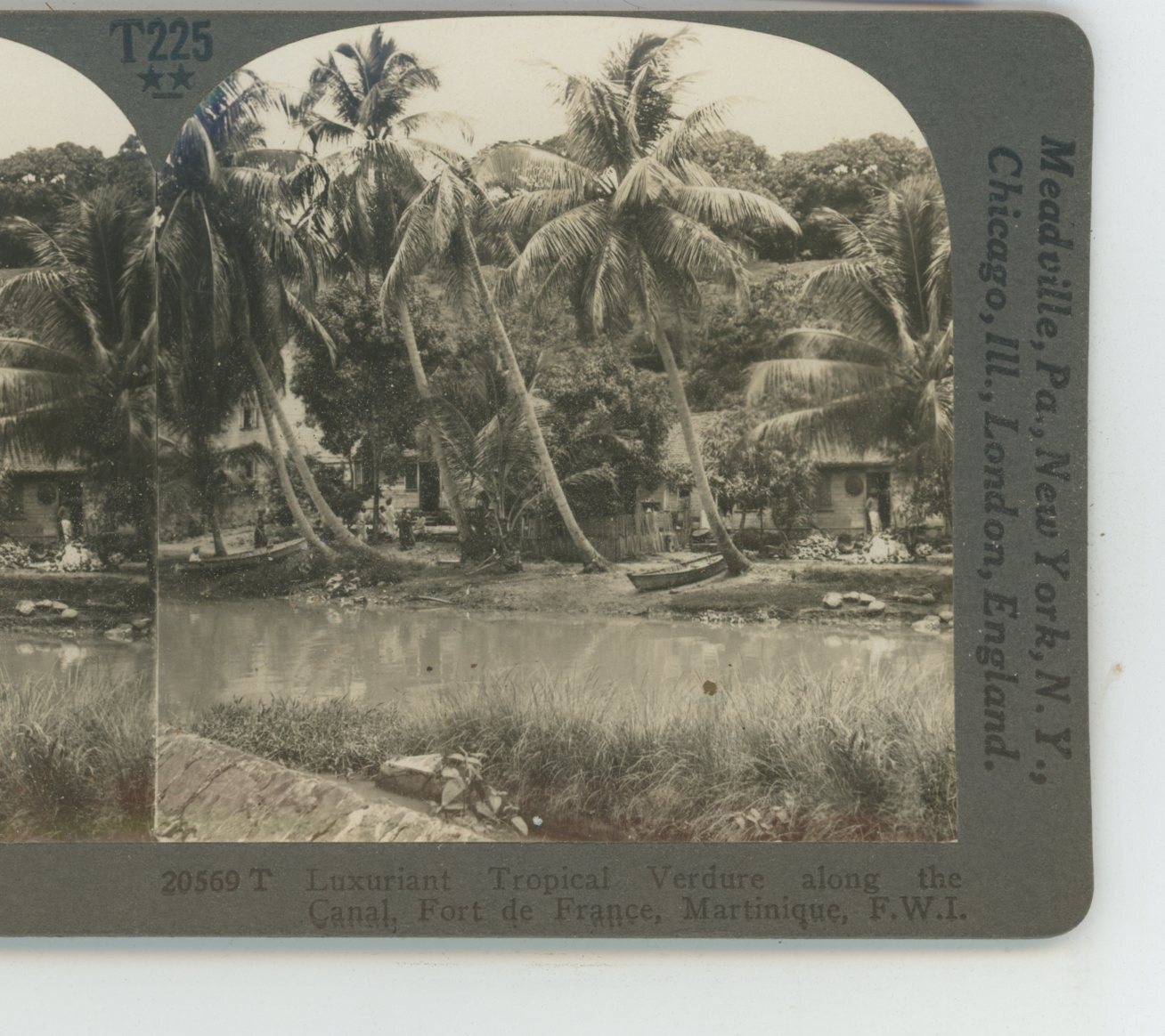 along Canal Fort de France Martinique West Indies FWI Keystone Stereoview
