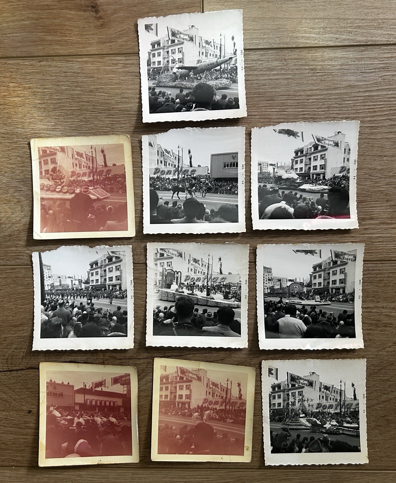 Vintage 1956 - 57 Tournament of Roses Rose Parade Pasadena CA Photos Lot of 10