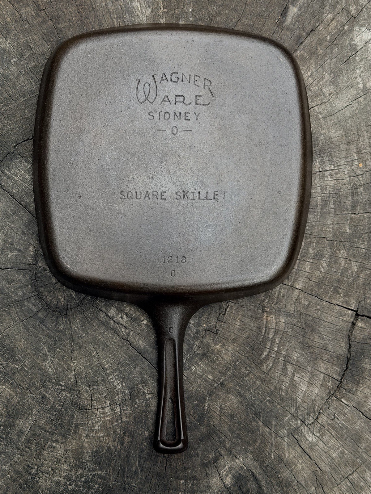 Vintage Wagner Ware 1218 CC Cast Iron Square Skillet