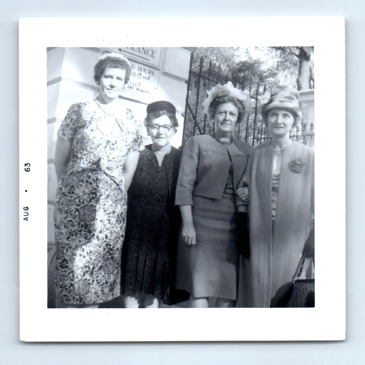 Old Vintage Square Photo GROUP AFFECTIONATE OLDER ELDERLY WOMEN 1963 PICTURE