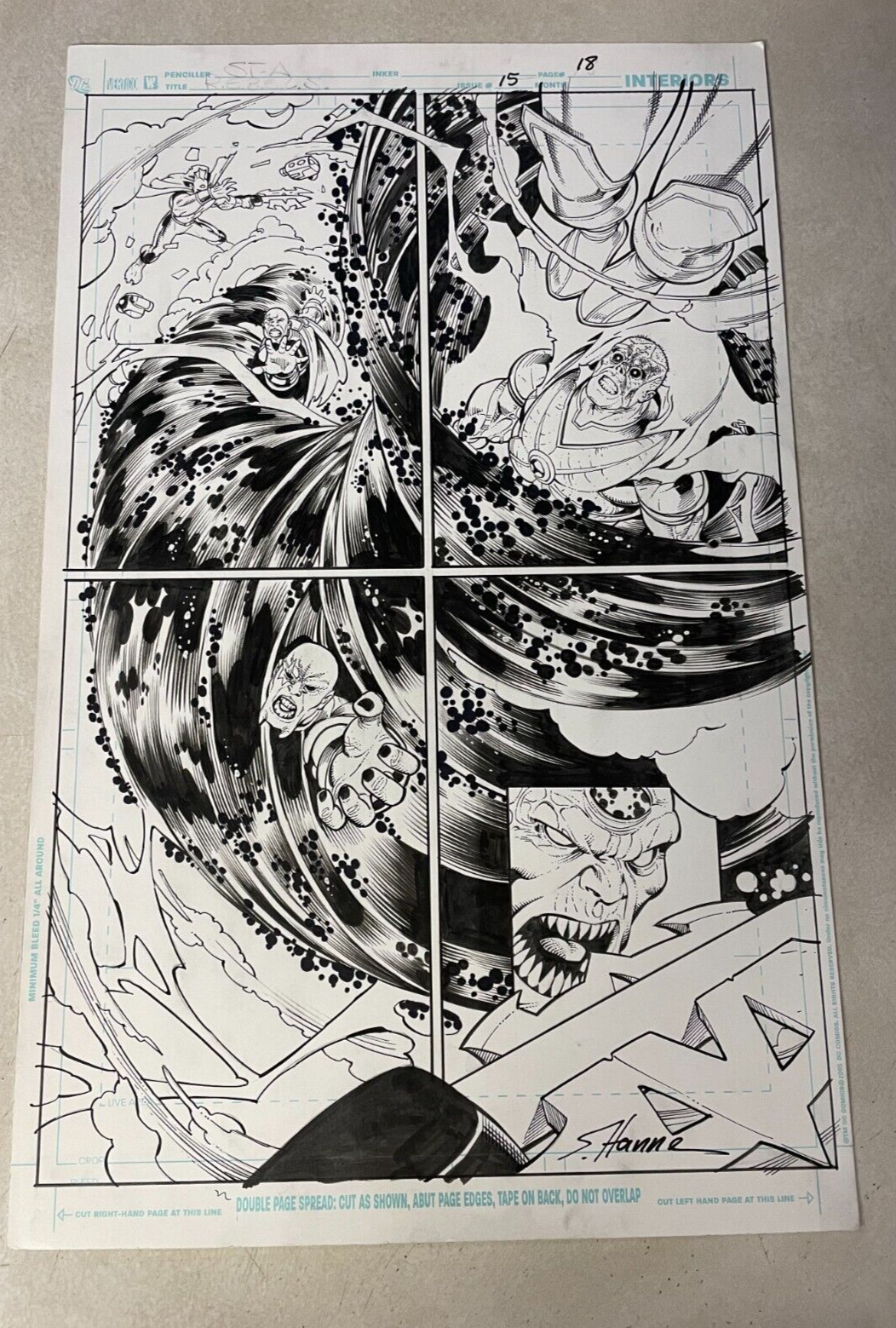 REBELS #15 original art STUNNING SPLASH BATTLE 2010 DESPERO STARRO DC
