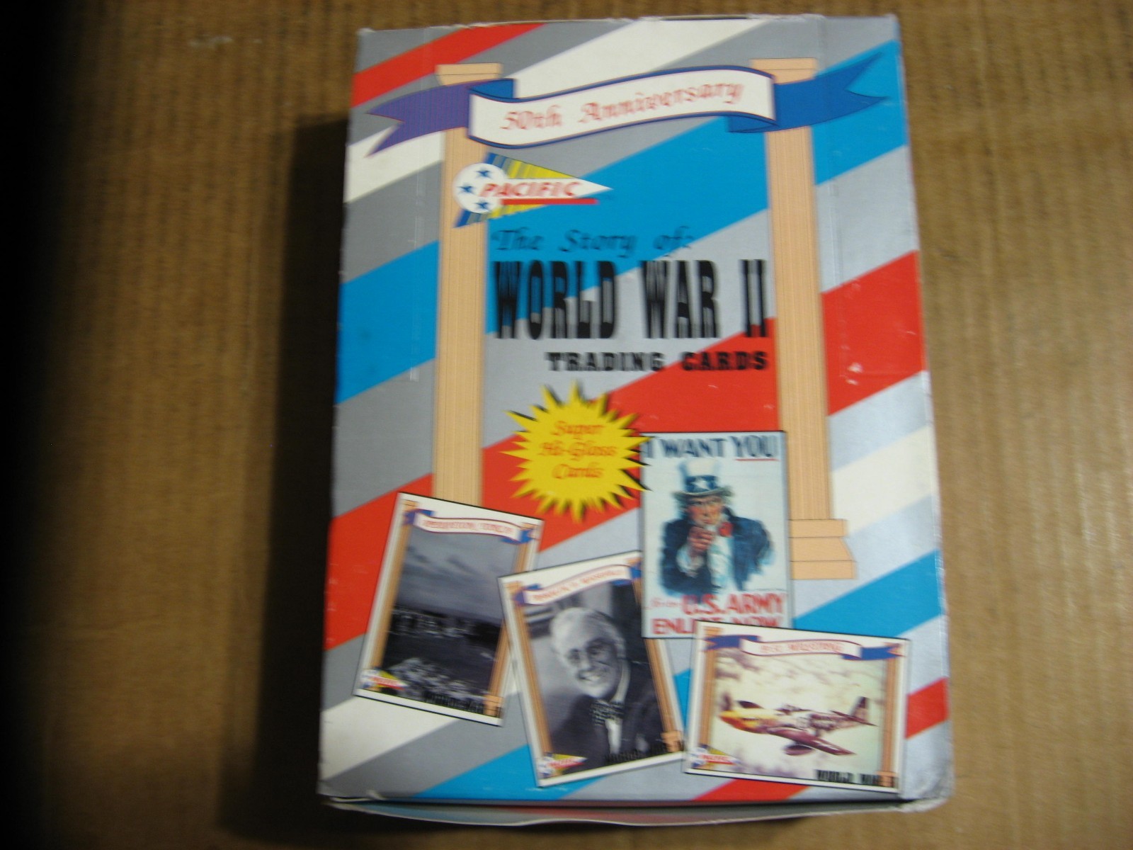 1992 Pacific WORLD WAR II 50th Anniversary Wax Box 36 Packs 360 Cards Case Fresh