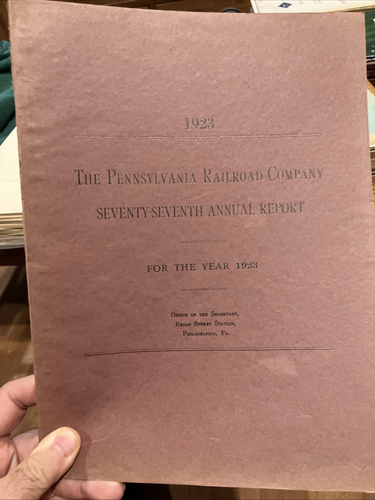 1923 vintage PENNSYLVANIA RAILROAD COMPANY ANNUAL REPORT 77th year PRR