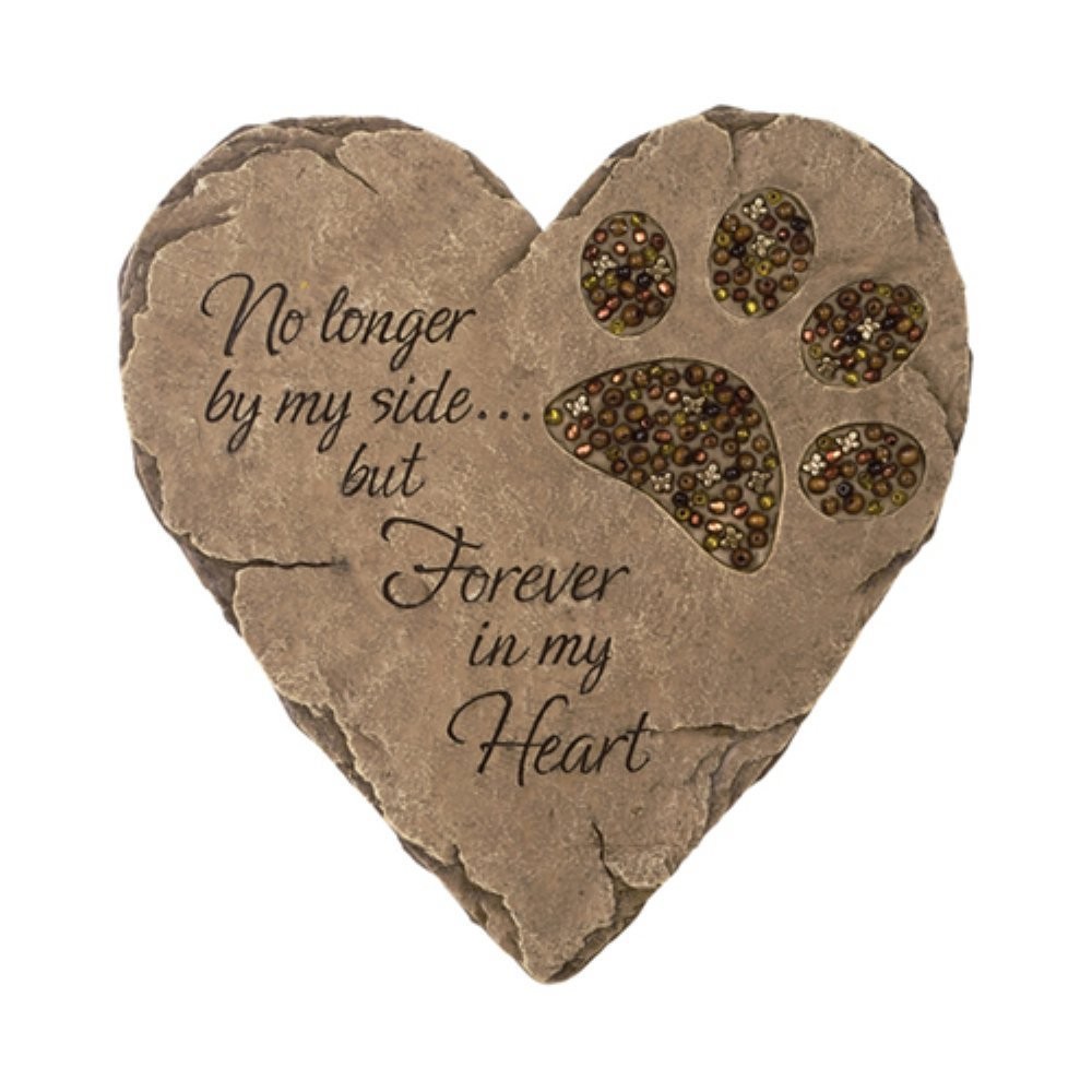 Carson - Beadwork Garden Stepping Stone - Pet Footprint, Brown