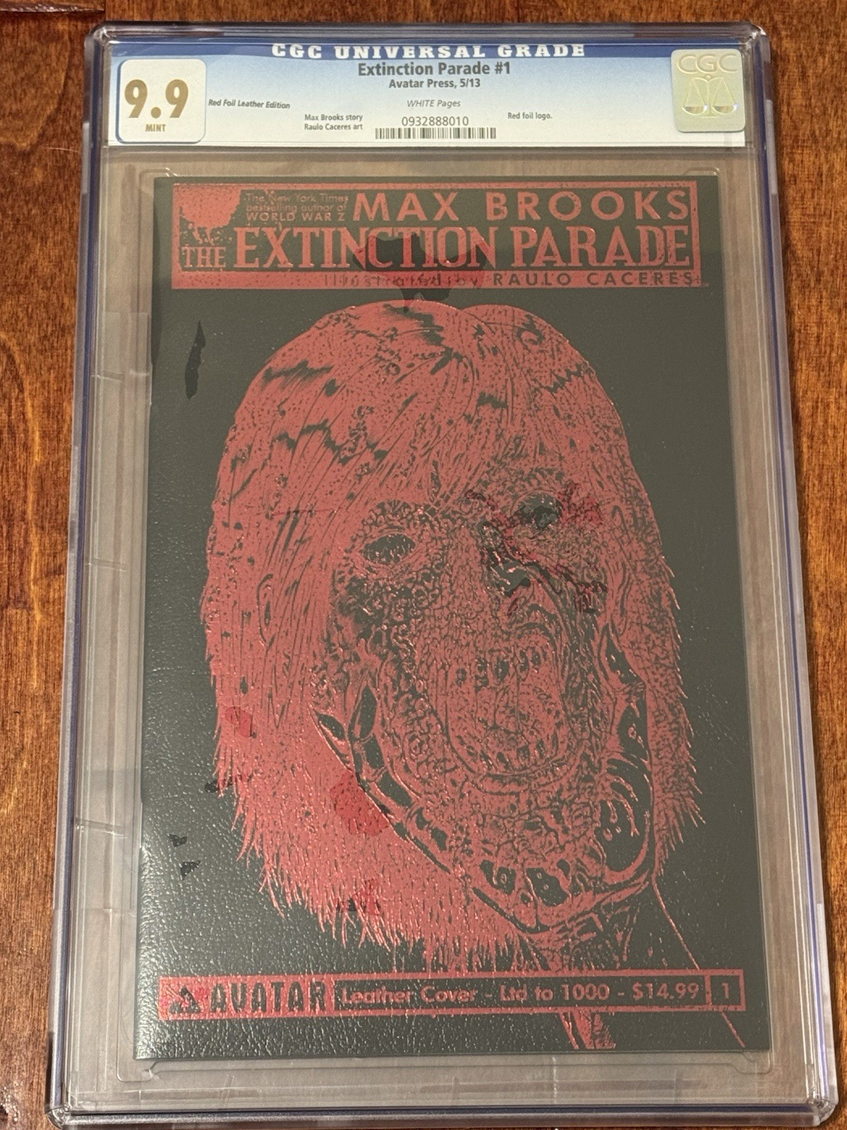 Extinction Parade #1 Red Foil Leather Cover Ltd 1000 CGC 9.9 Avatar Press