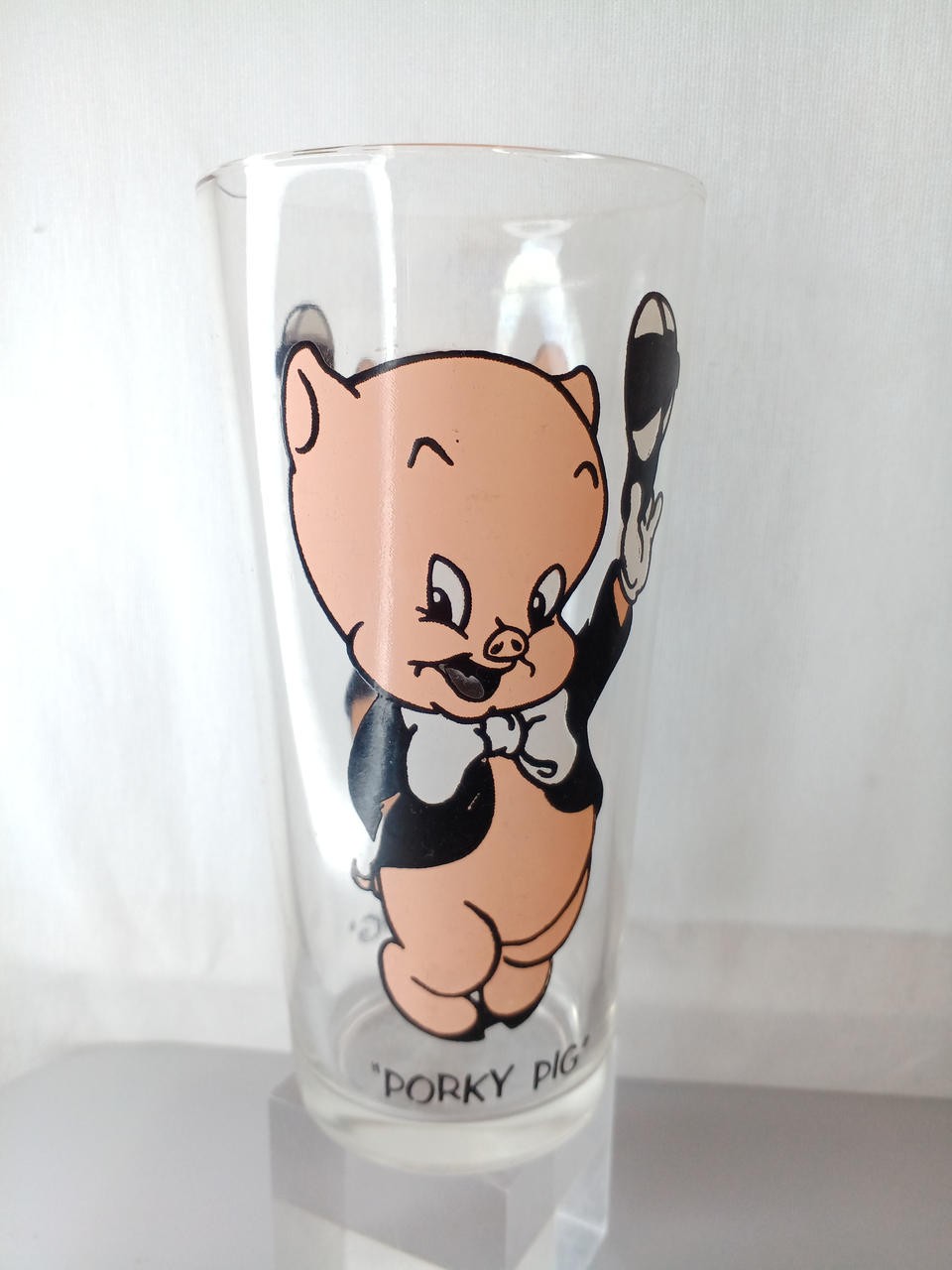 Pepsi 1970s Porky Pig Black Name Vintage Glass American Miscellaneous Tableware Pepsi 1970s Porky Pig Black Name Vintage Glass American Miscellaneous Tableware