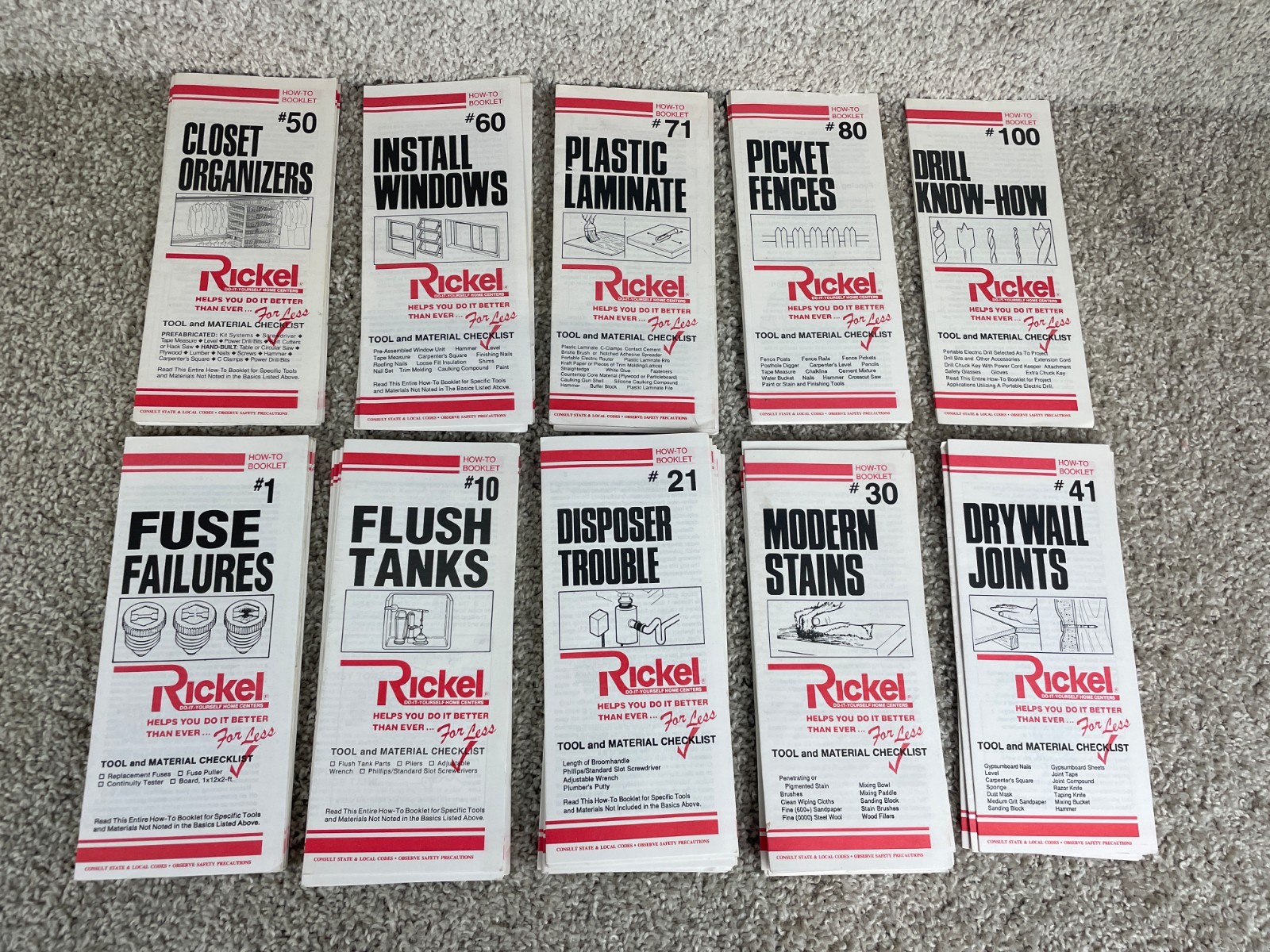 Lot of 53 Vintage How-To Booklet Brochure Rickel Do It Yourself Home Centers