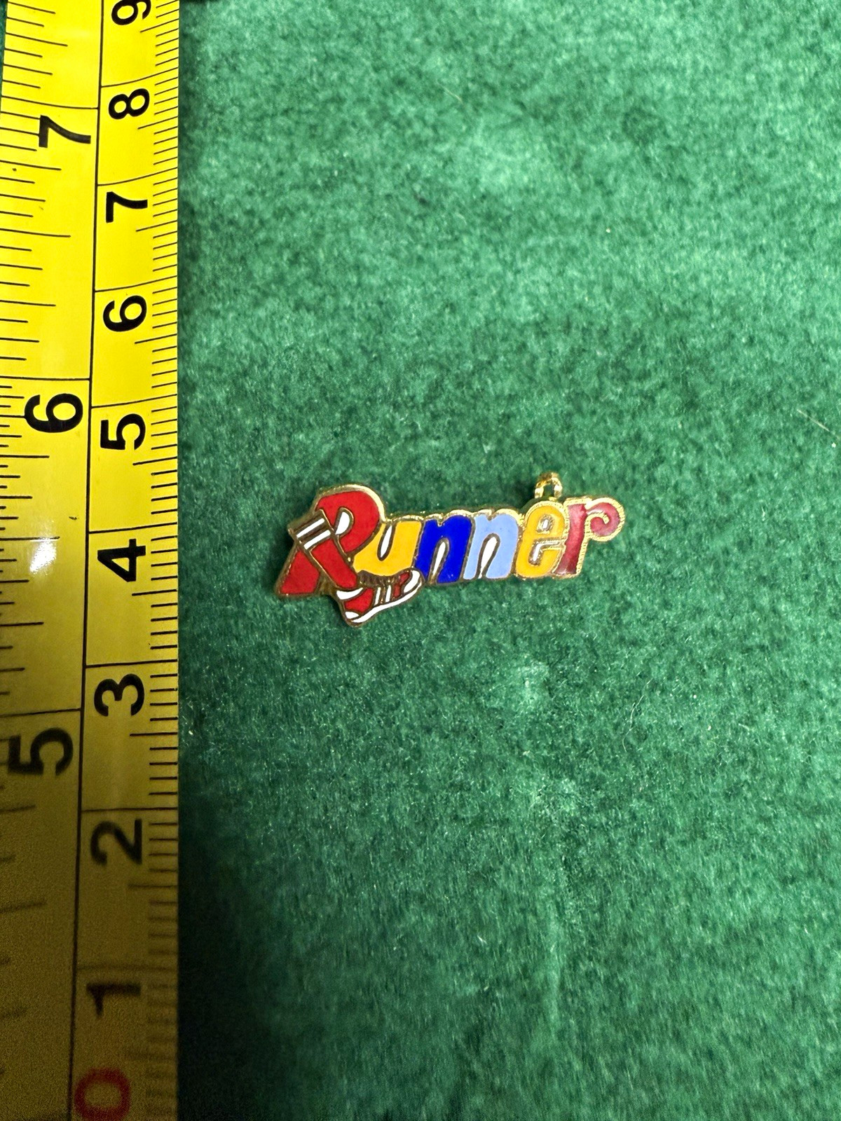 Vintage Metal Runner Pin Brooch gold tone 
