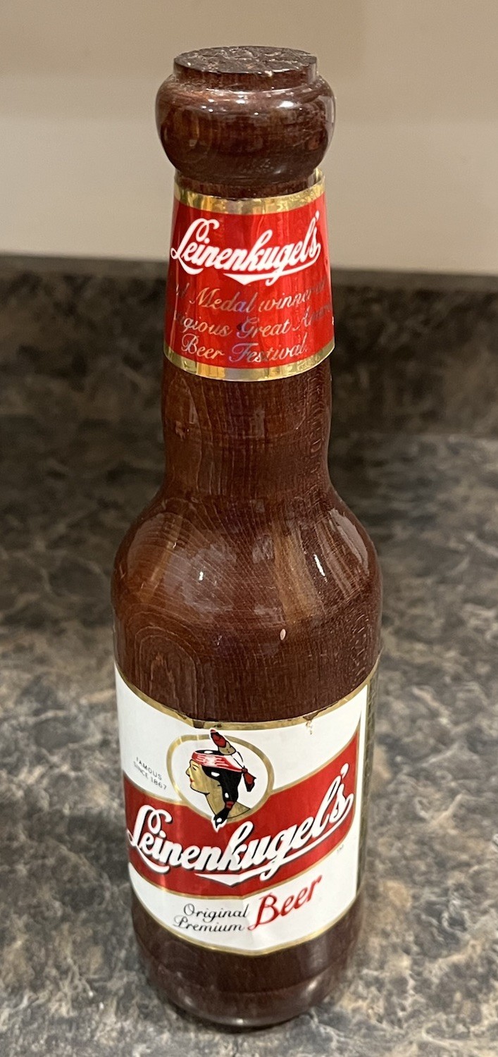 Damaged Leinenkugel\'s Leinie\'s Wood Bottle Beer Tap Handle Leinenkugel Brewing