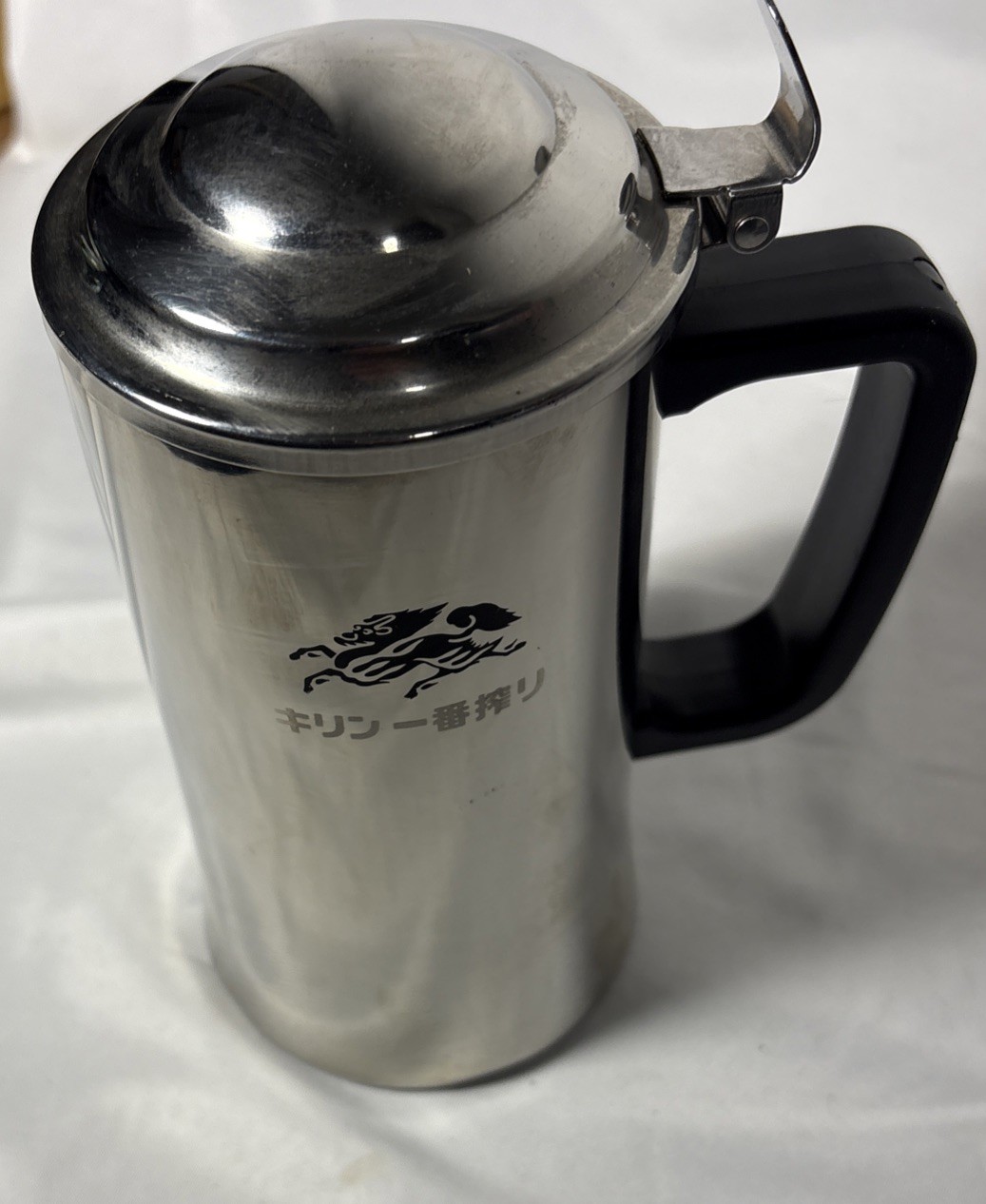 Rare Kirin Ichiban Shibori Insulated Stainless Beer Pitcher Server 7” Japan