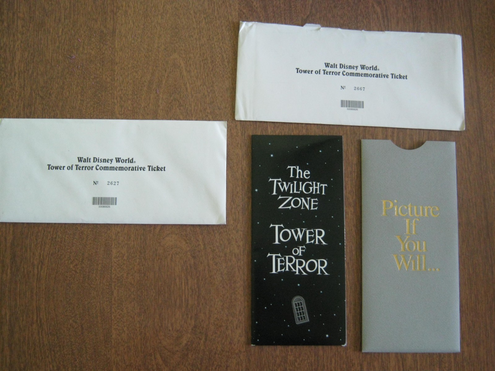 Very Rare WDW 2 1994 TwZone Tower of Terror Commemorative Tickets one unopened Very Rare WDW 2 1994 TwZone Tower of Terror Commemorative Tickets one unopened