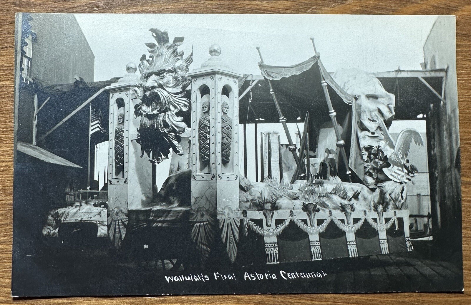 1911 Astoria Oregon Centennial Parade Wallulah Tribe Parade Float RPPC Postcard
