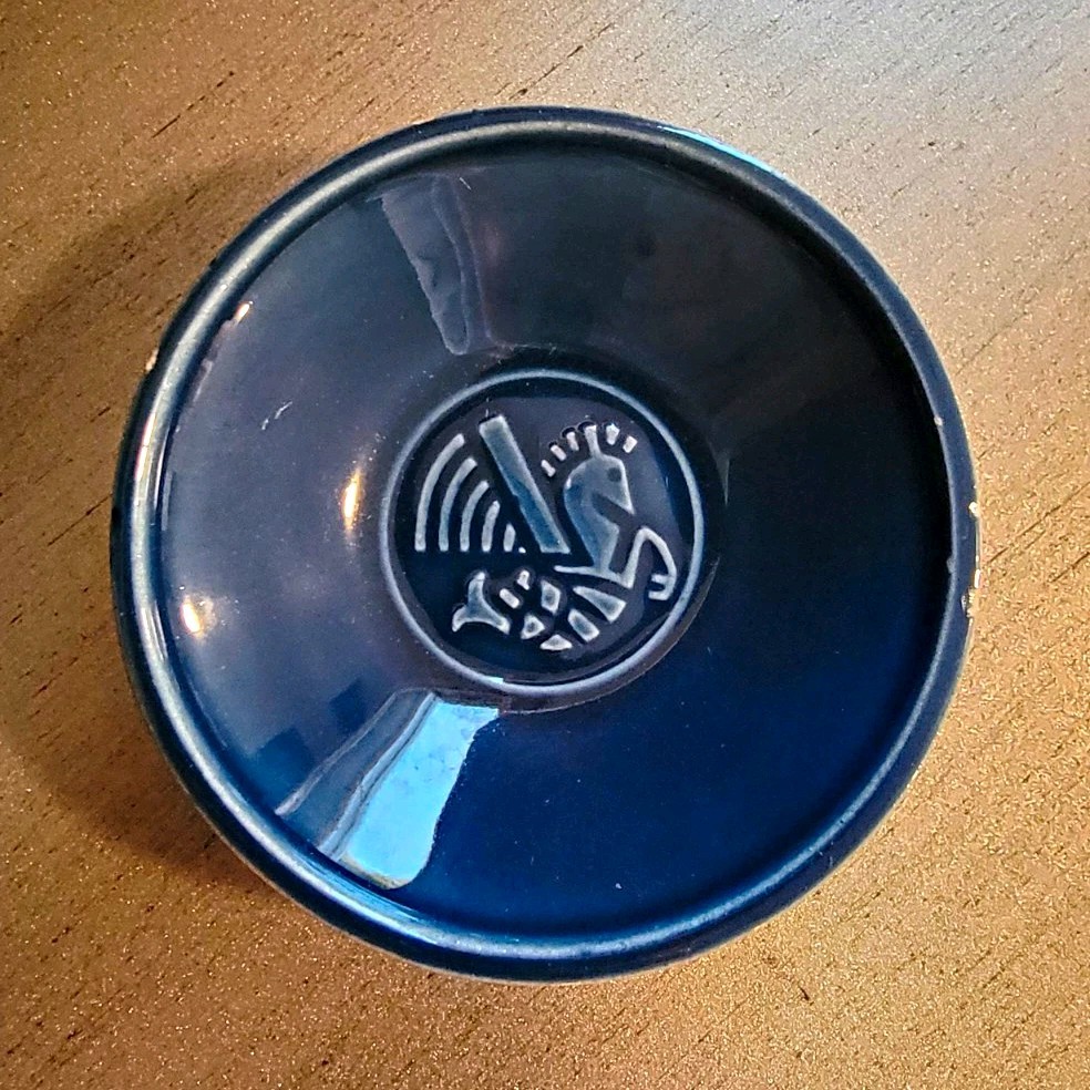 Vintage Air France St Clement Ceramic Nut Dish Blue Hippocampus 3.25\