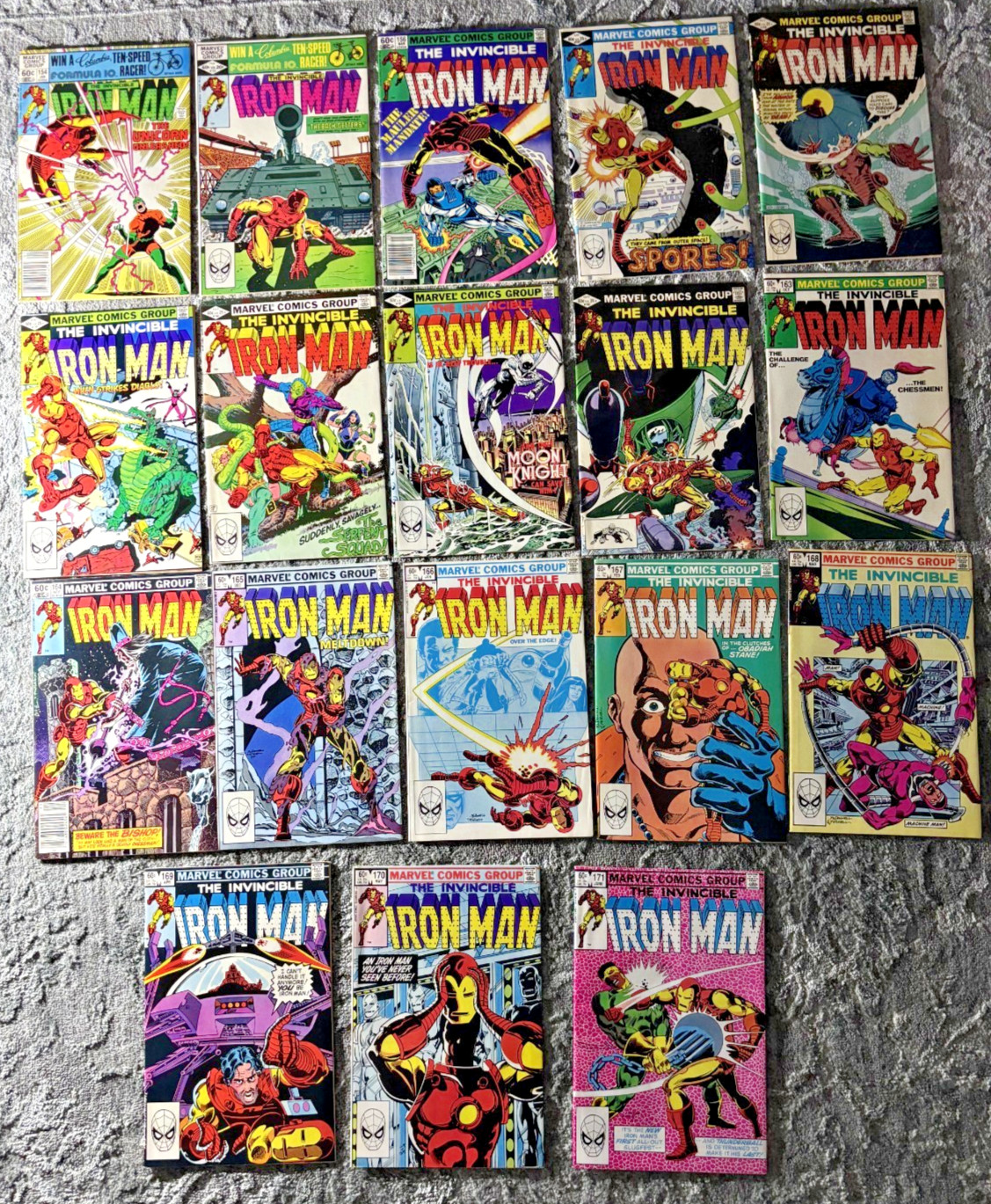 Iron Man #154-171 Complete 18 Comic Run Marvel 1982-83 Obadiah Stane
