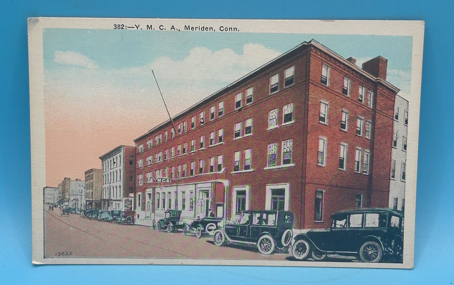 Vintage Y.M.C.A. Meriden, Conn. Postcard - August Schmelzer Co. Cars