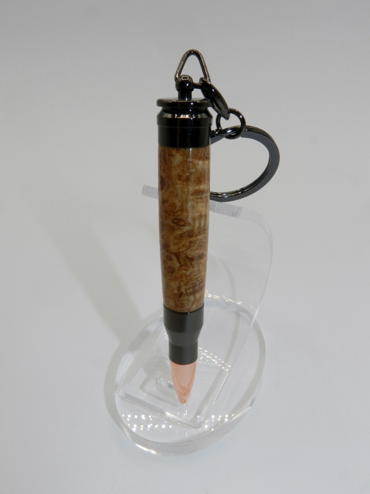 Handmade Bullet Secret Compartment Key Chain. Made with Black Ash Burl. #128 Handmade Bullet Secret Compartment Key Chain. Made with Black Ash Burl. #128