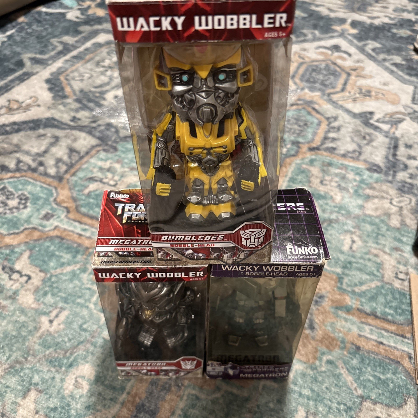 Funko Wacky Wobbler Transformers Lot Megatron Bumblebee Bobblehead 2009 NIB Set