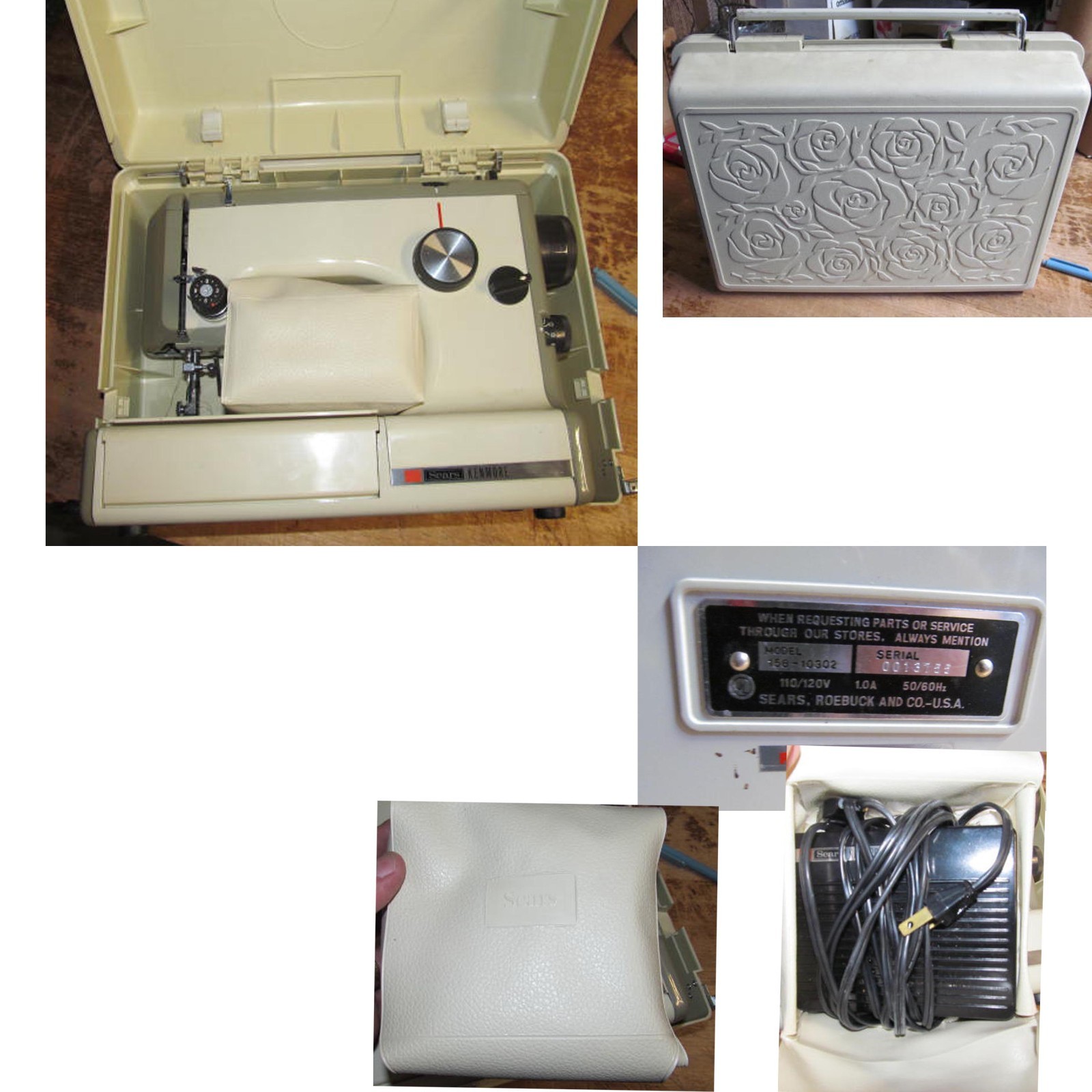 Vintage Sears Kenmore Portable Sewing Machine Model 158-10302 Clean and Works