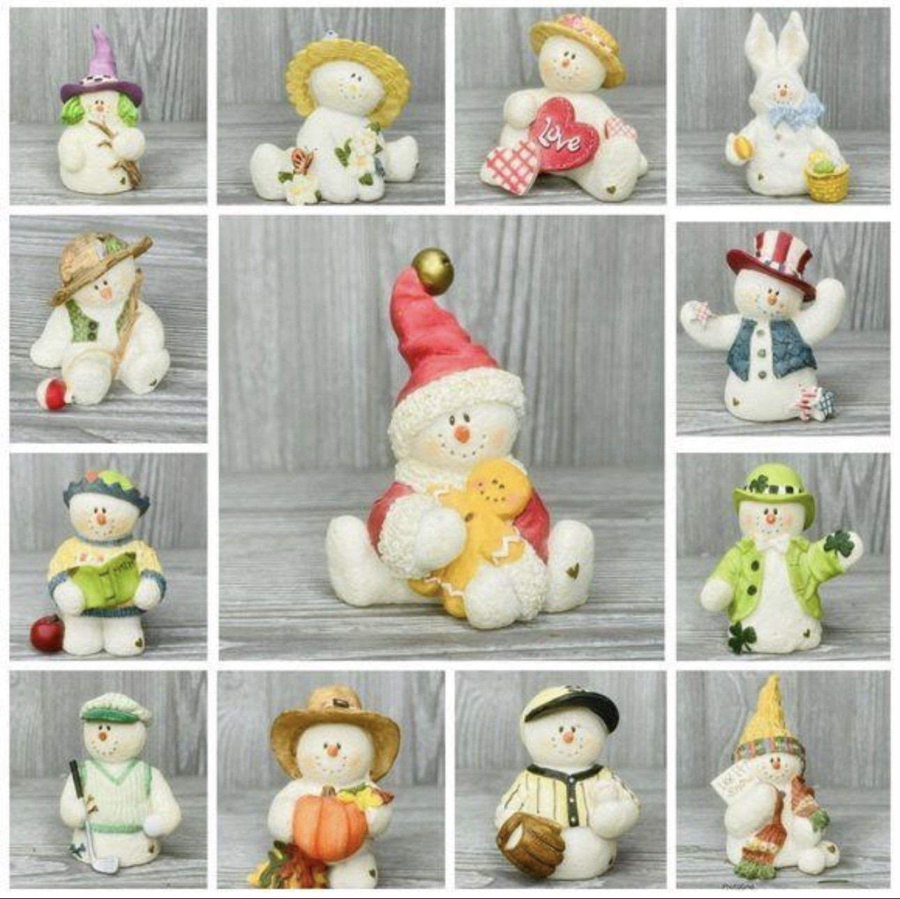 Sarah\'s Attic Snowonders Snowman Collection Lot Of 12 Figures 1998 Vintage
