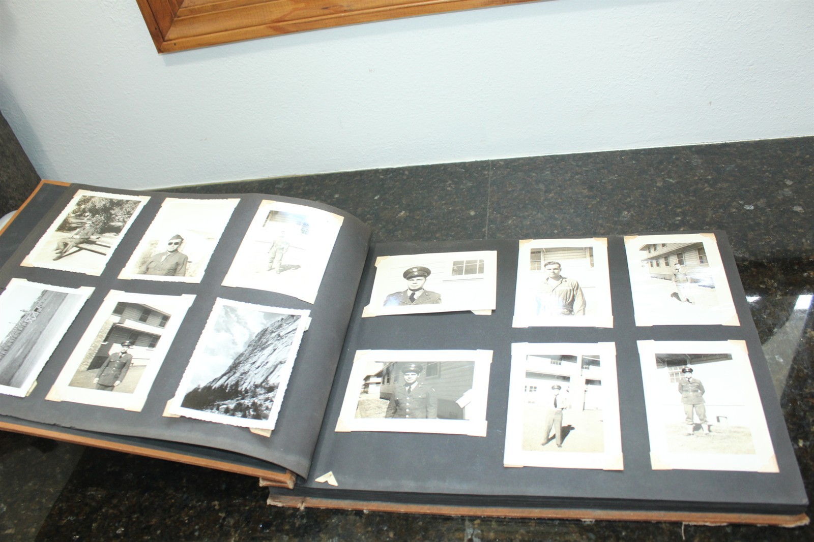 Vintage Military Memory Photo Album Black & White Pictures Aprox 129 Photos
