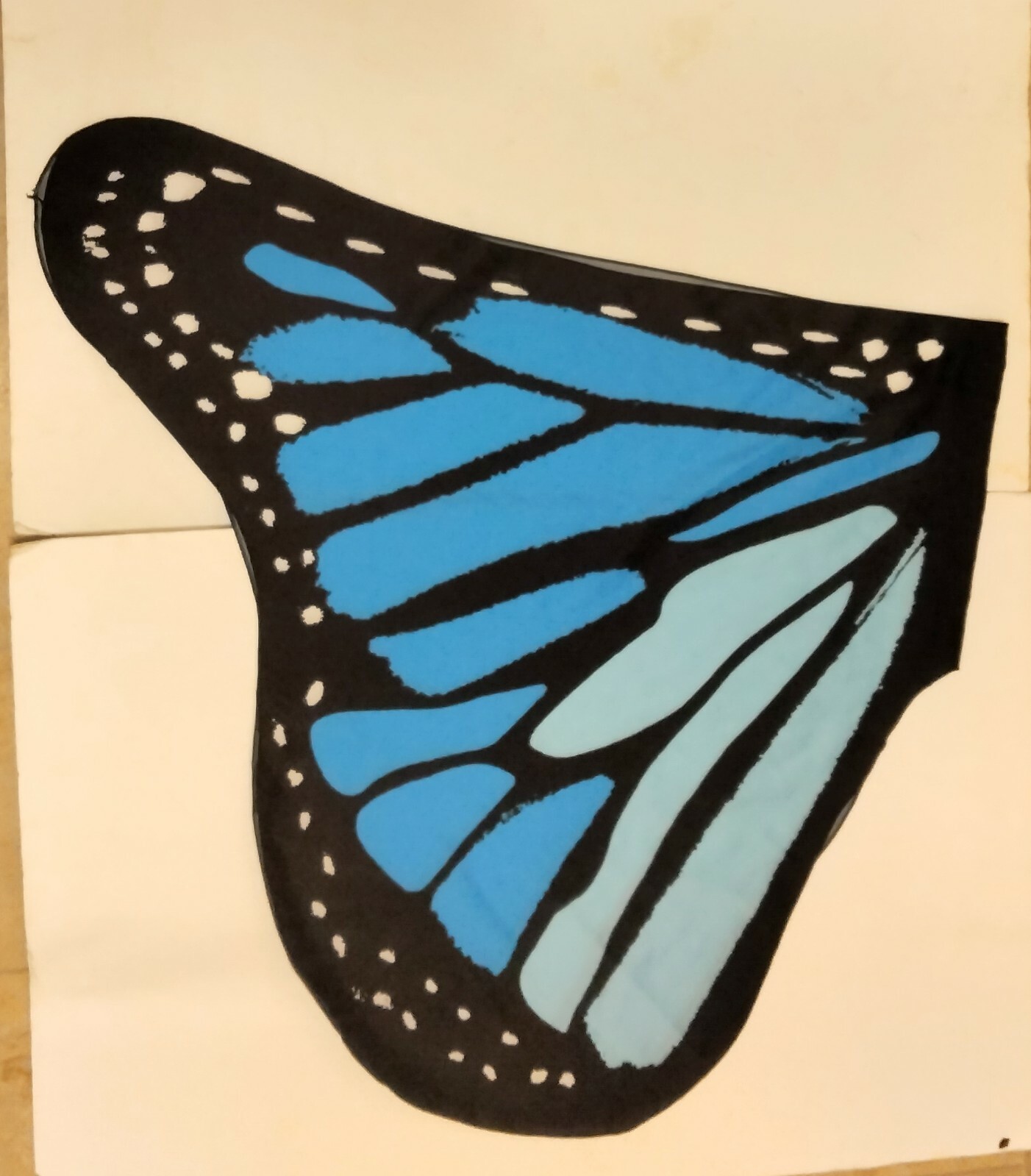Blue Fabric Butterfly Wings For Craft Decor Dance 100% Polyester One Side Print