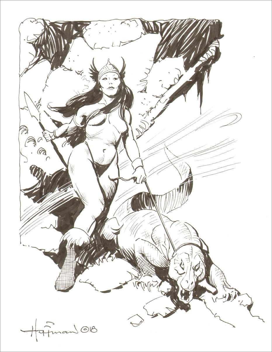 MIKE HOFFMAN FANTASY ART COMMISSION INK DRAWING 8.5x11  You Choose the Scene