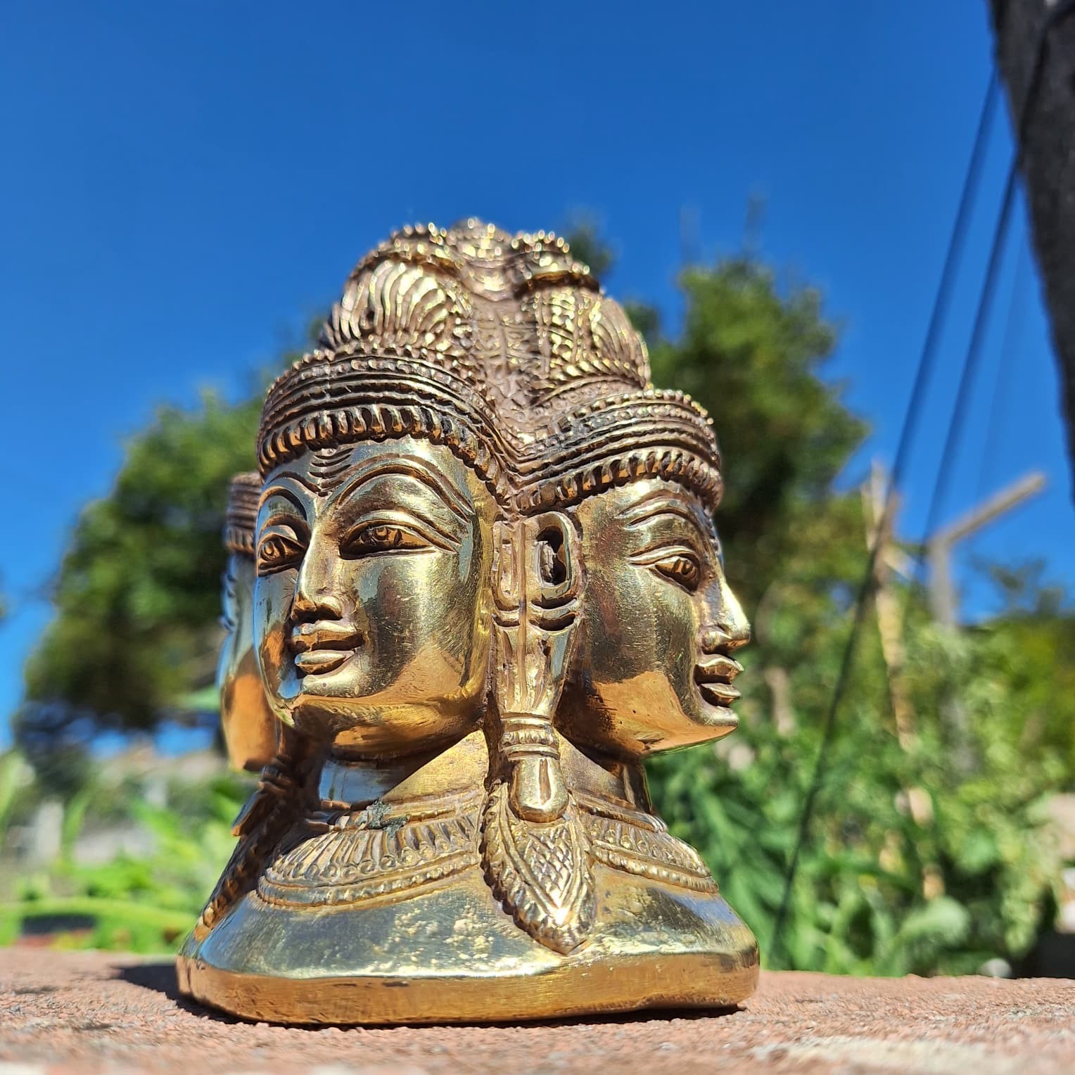 Antique 4 face Buddha Head Face Brass Showpiece Figurine For Home Office Decor Antique 4 face Buddha Head Face Brass Showpiece Figurine For Home Office Decor