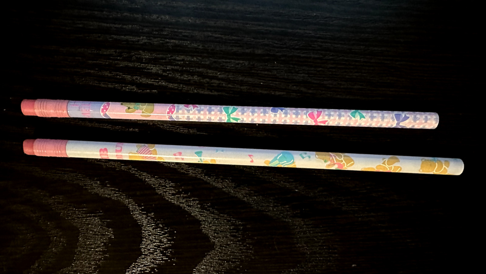 2 Vintage 1990 & 1992 Sanrio Tweedle Dee Dee  Bear wood pencils - unused