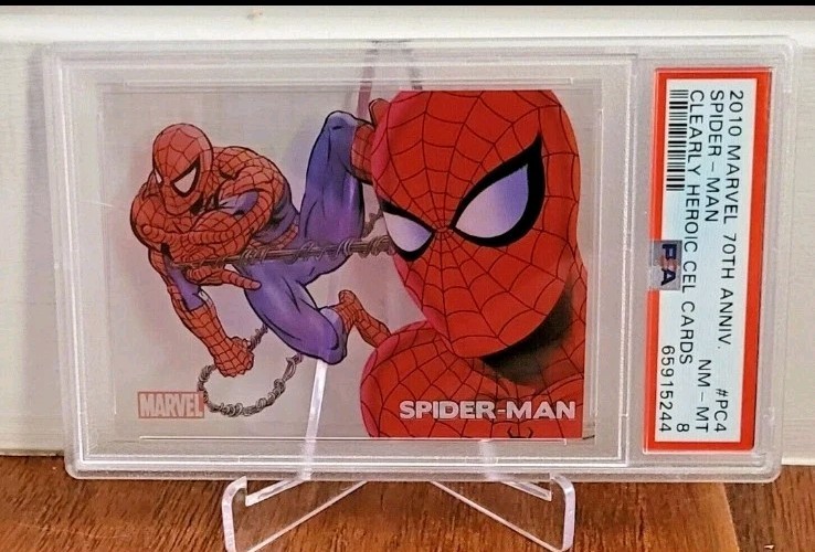 PSA 8 2010 Rittenhouse 70 Years of Marvel Clearly Heroic Cel SPIDER-MAN #PC4
