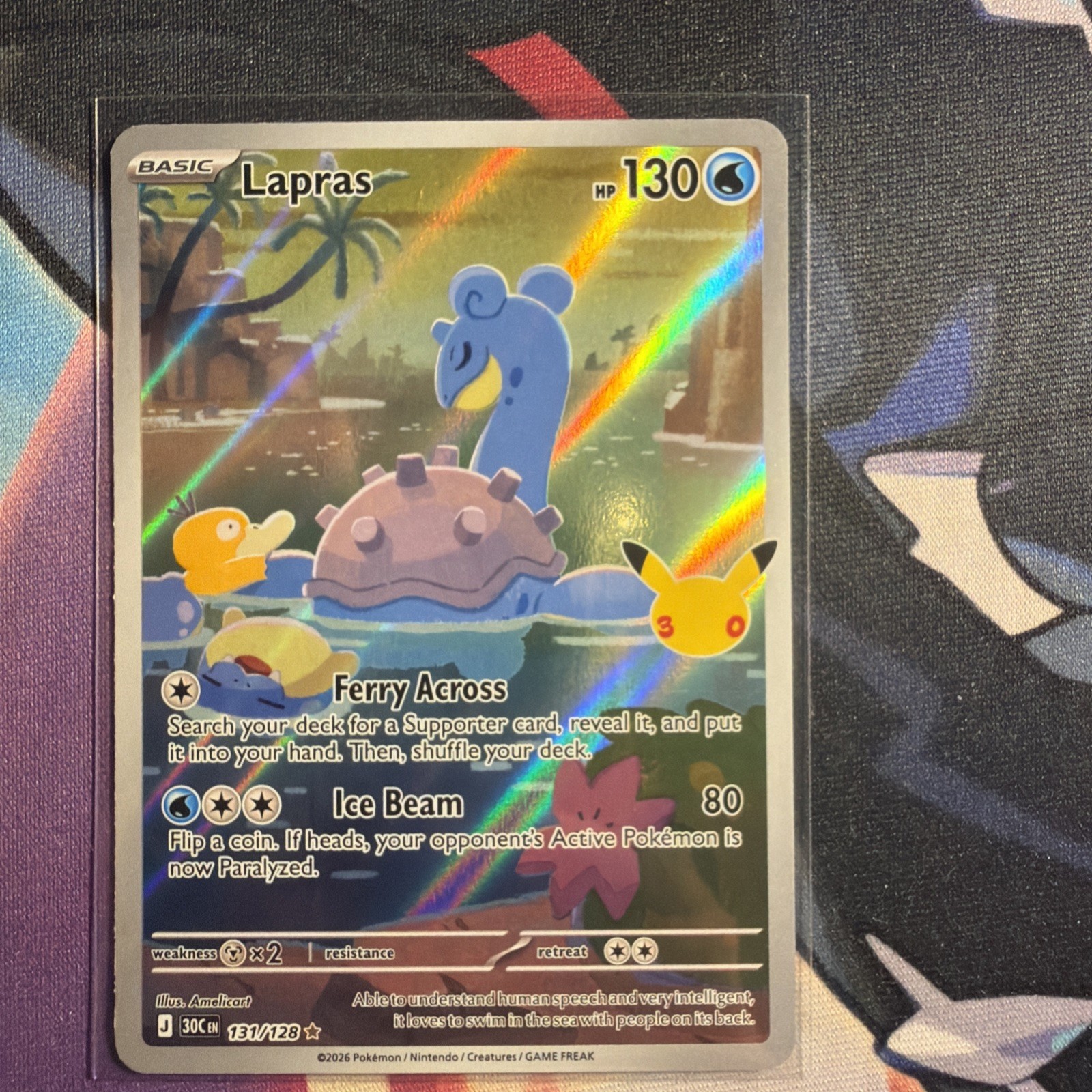 Lapras 131/128 Illustration Rare 30th Anniversary Pokemon Card Near Mint/Mint