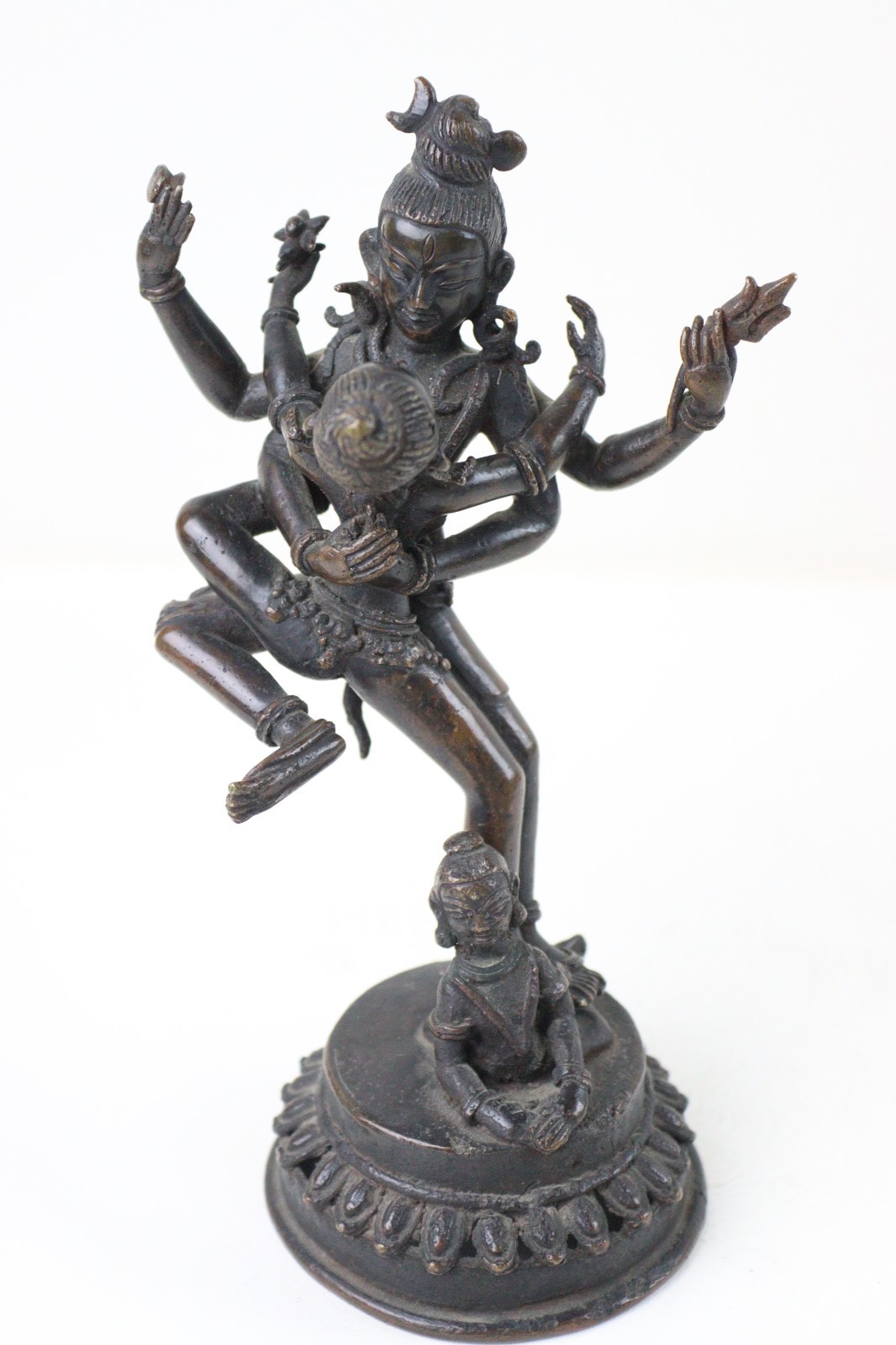 Likely pre 1940 Nepalese bronze Yab Yum Shiva Parvati dancing statue HCV26 #25