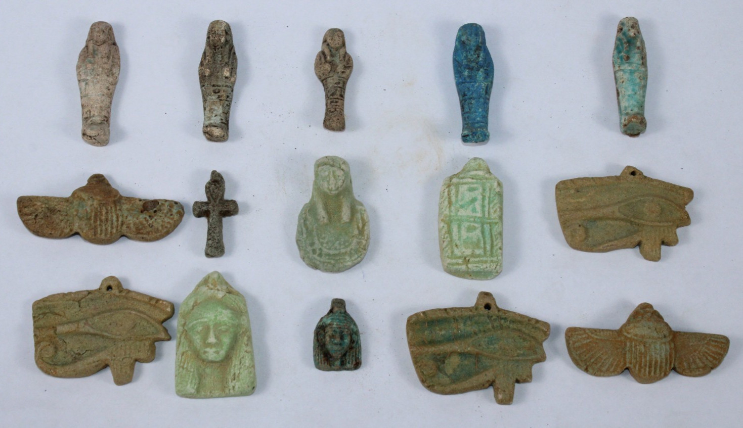 15 RARE ANCIENT EGYPTIAN PHARAONIC ANTIQUE Amulets Statues (EGYCOM)