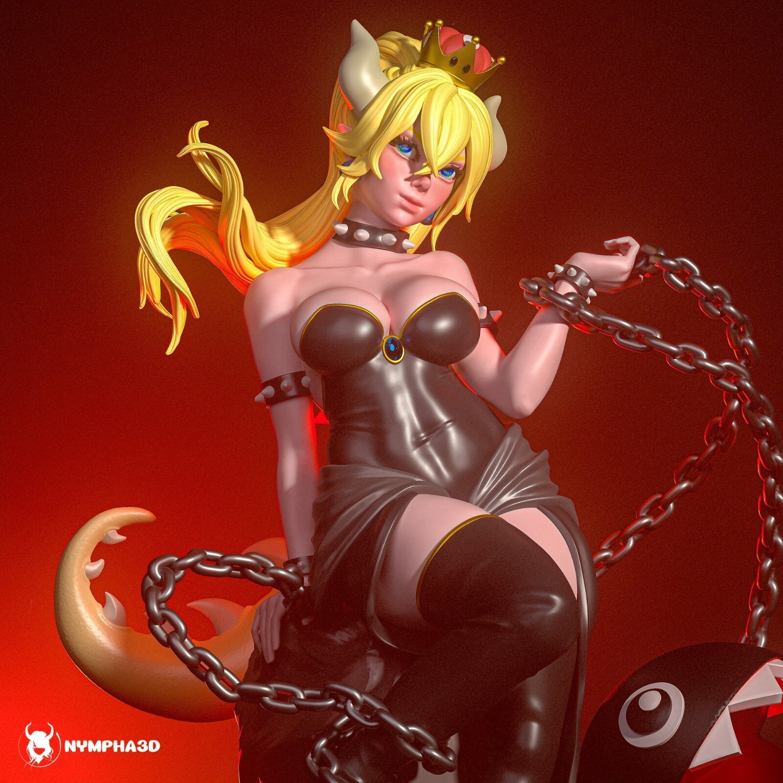 1:8 Bowsette Super Mario Fan Art UNPAINTED High Quality Garage Kit