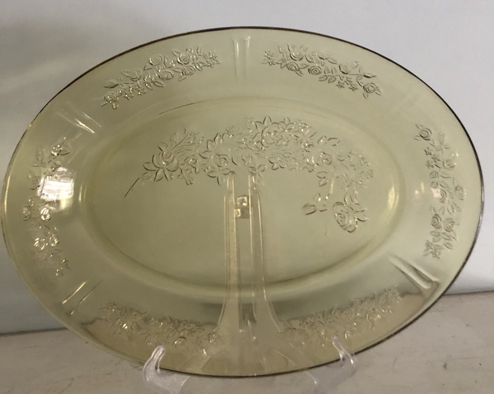 Federal Depression Amber Yellow Oval Platter 