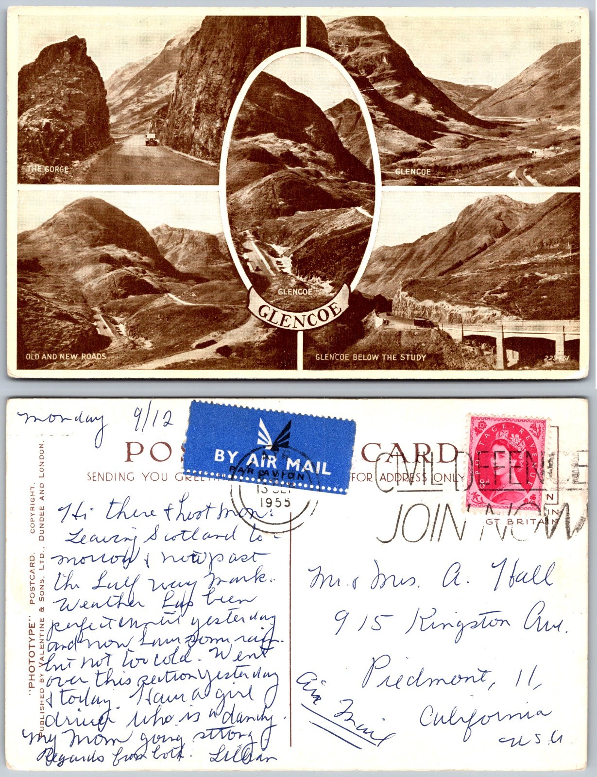 Glencoe Scotland Postcard