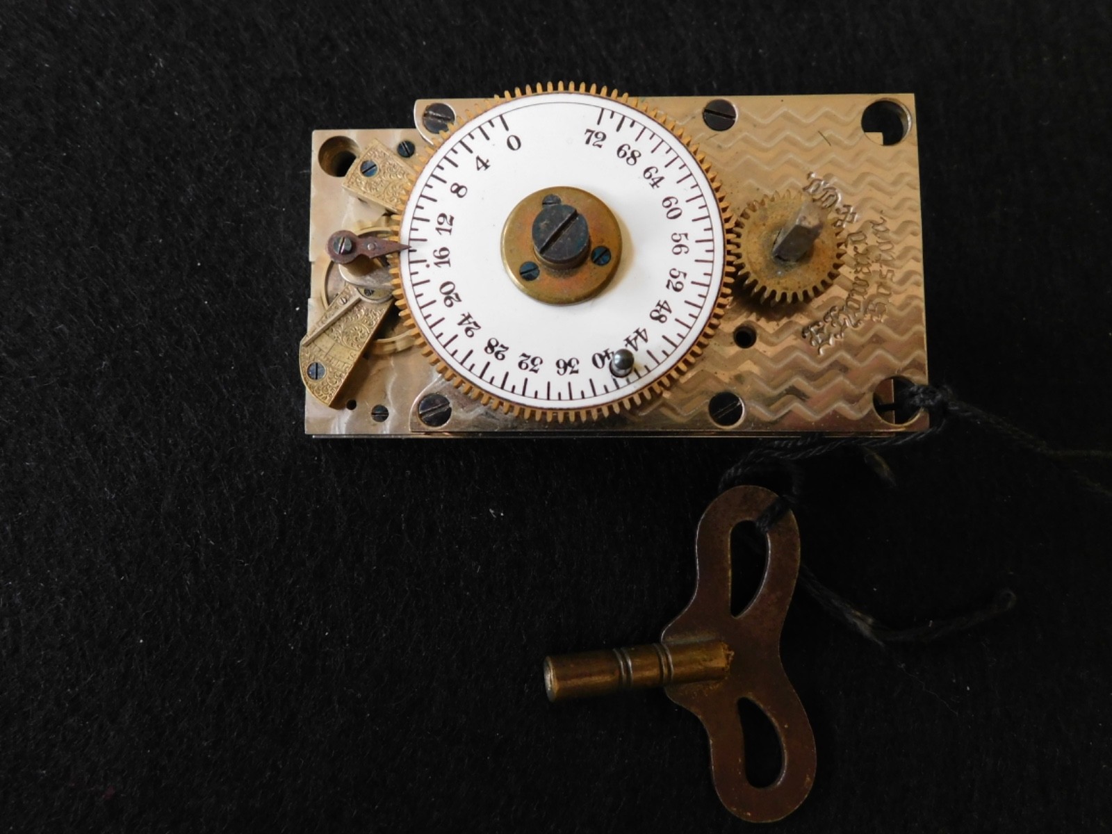 Antique E Howard Boston Mechanical Safe Time Lock Movement Working W/ Key
