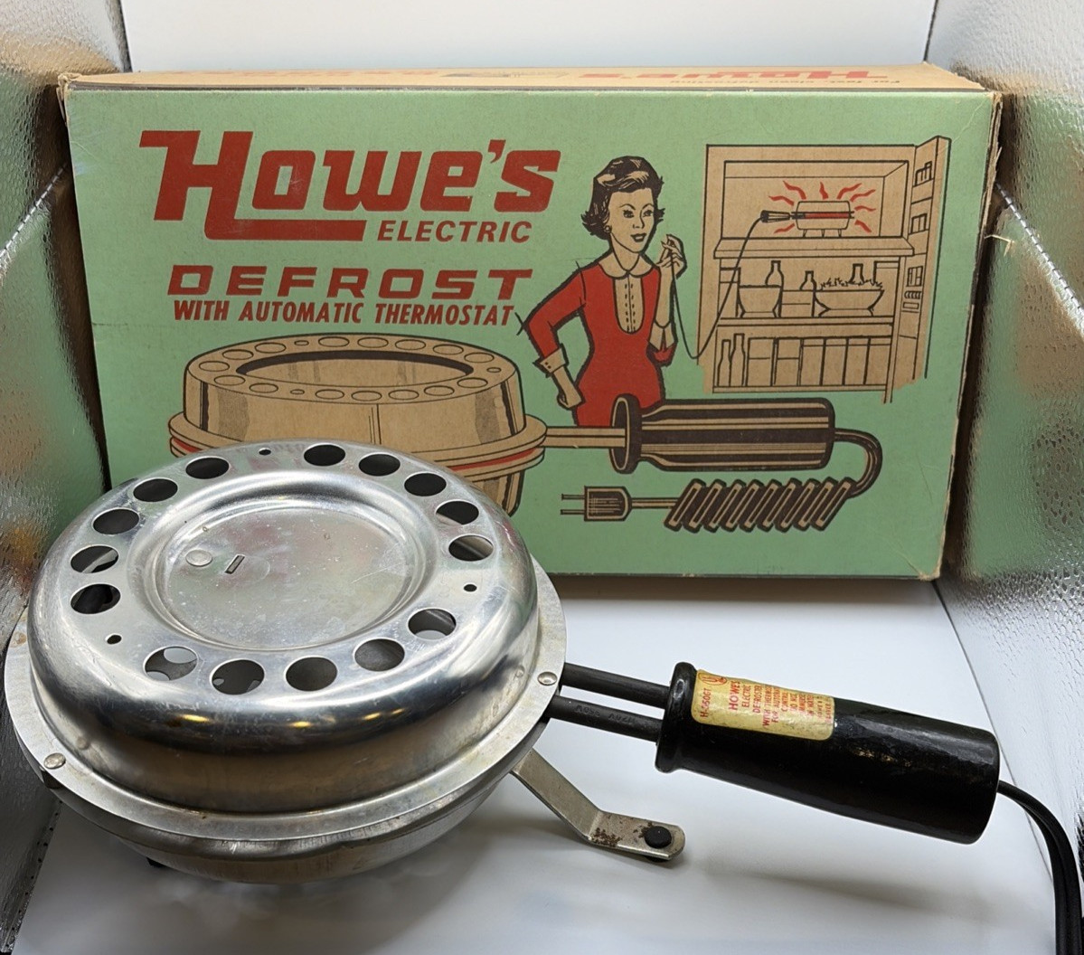 Vintage Electric Howe's Defroster for Refrigerator and Freezer Box