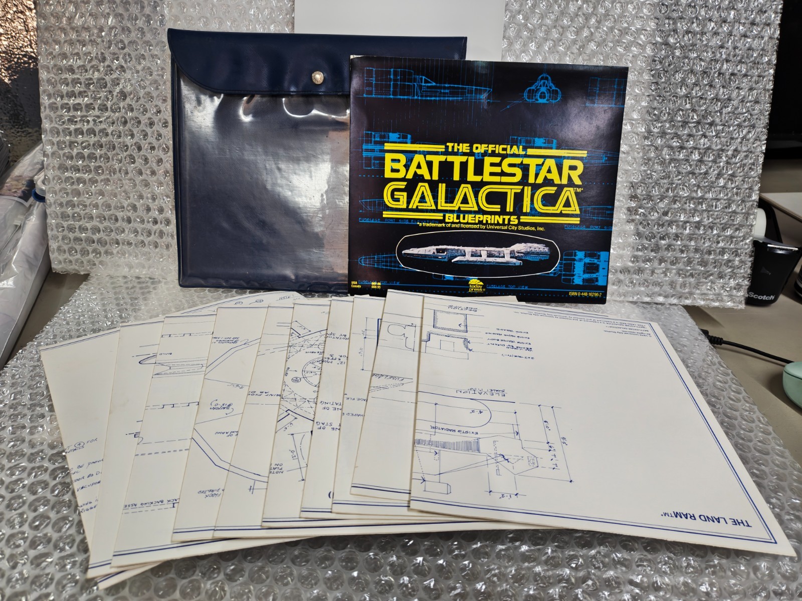 Vintage -1978- Official BATTLESTAR GALACTICA Blueprints (Original Pouch)
