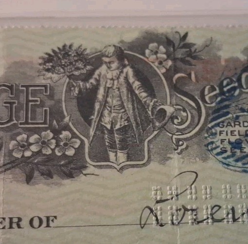 SLING'S 🪙 Vintage Greene NY Bank Check Page Seed Company Kool 🎨  Artwork 😎 