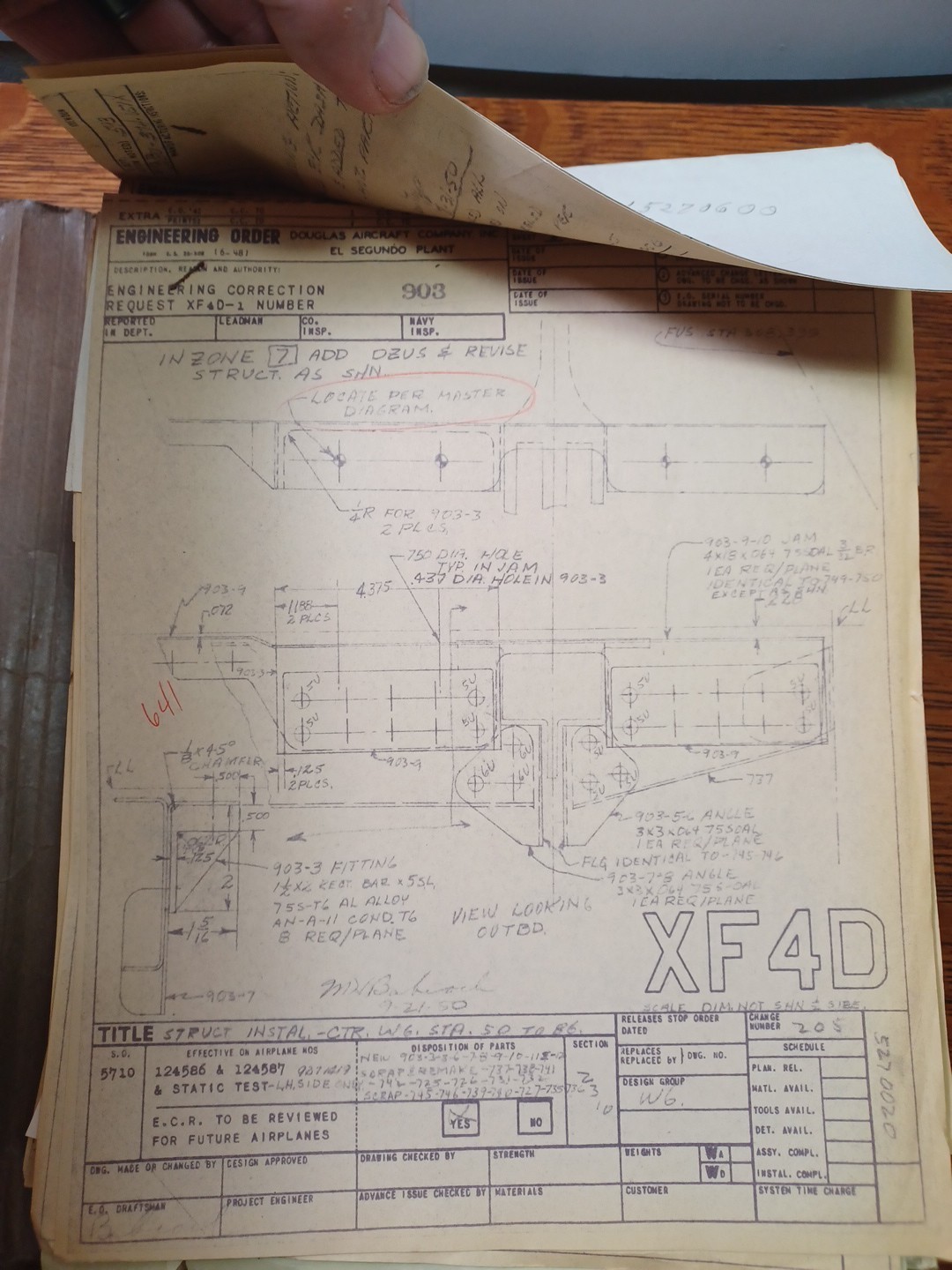 1950's Douglas Aircraft F4D Original Designers Handwritten Files JRR50