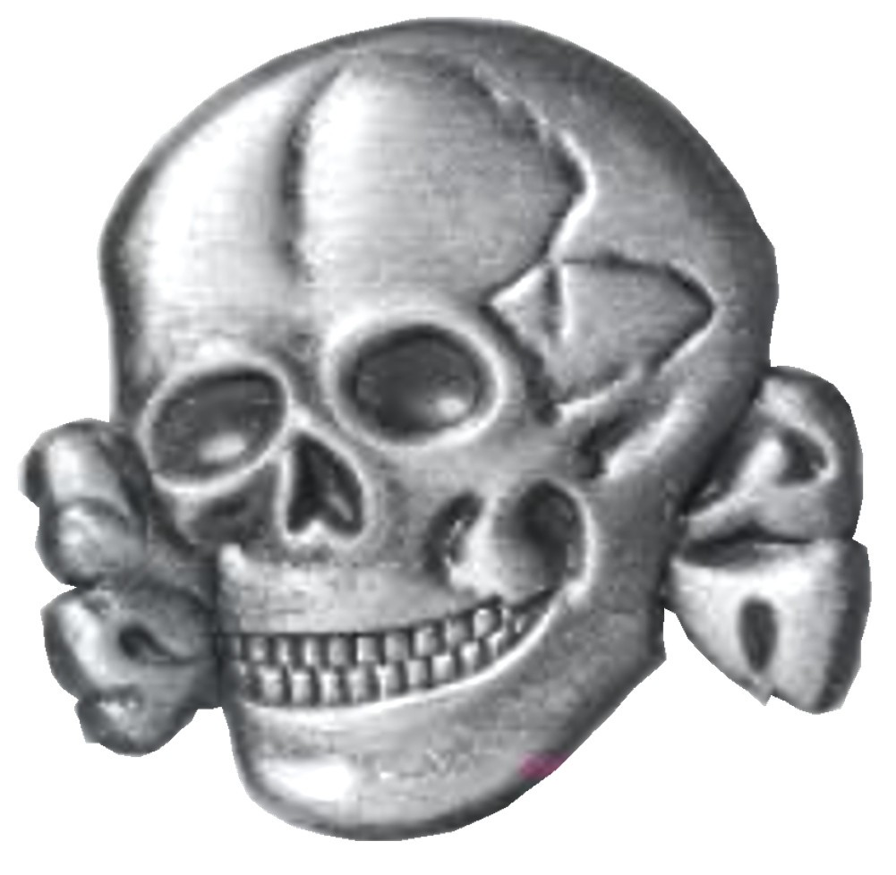 Skull and Cross Bones pin, 1.25 inch hat/lapel pin, Antique Silver over Zinc Skull and Cross Bones pin, 1.25 inch hat/lapel pin, Antique Silver over Zinc
