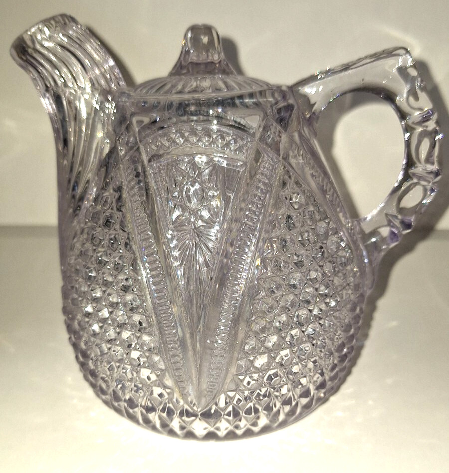 VTG ANTQ 1898 EAPG MASSACHUSETTS RUM JUG SYRUP PITCHER TEAPOT BAR DECANTER