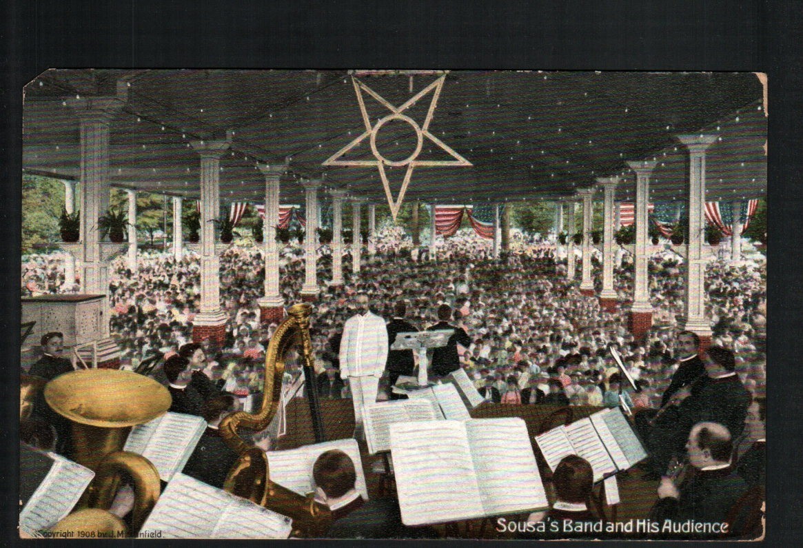 1909  WILLOW GROVE, PA * JOHN PHILIP SOUSA & HIS AUDIENCE  * POSTED  VINTAGE DB