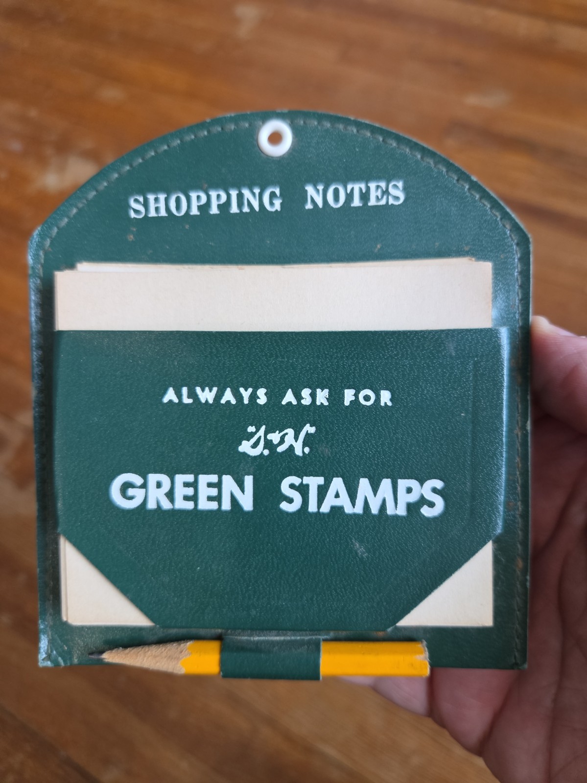 Vintage S & H Green Stamps Shopping Note Holder with Pencil Good Condition Vintage S & H Green Stamps Shopping Note Holder with Pencil Good Condition