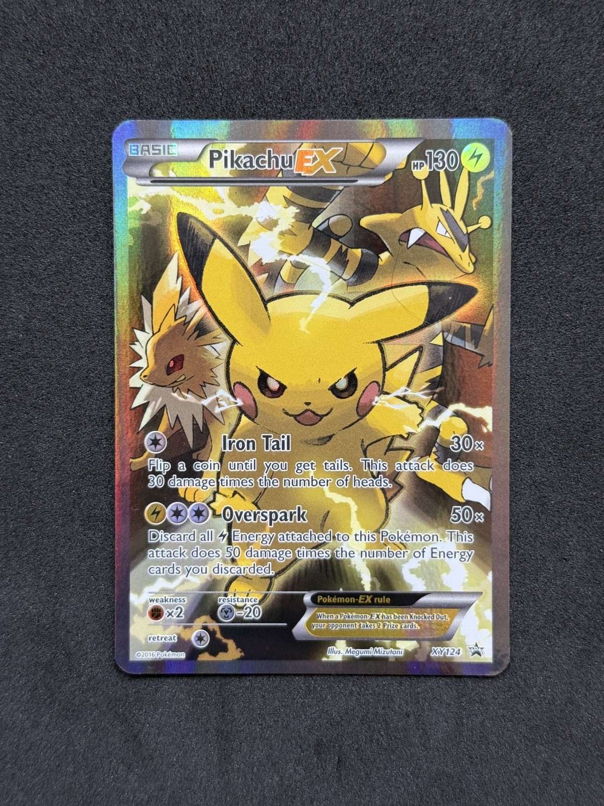 2016 POKEMON XY BLACK STAR PROMO #XY124 FULL ART/PIKACHU EX NM