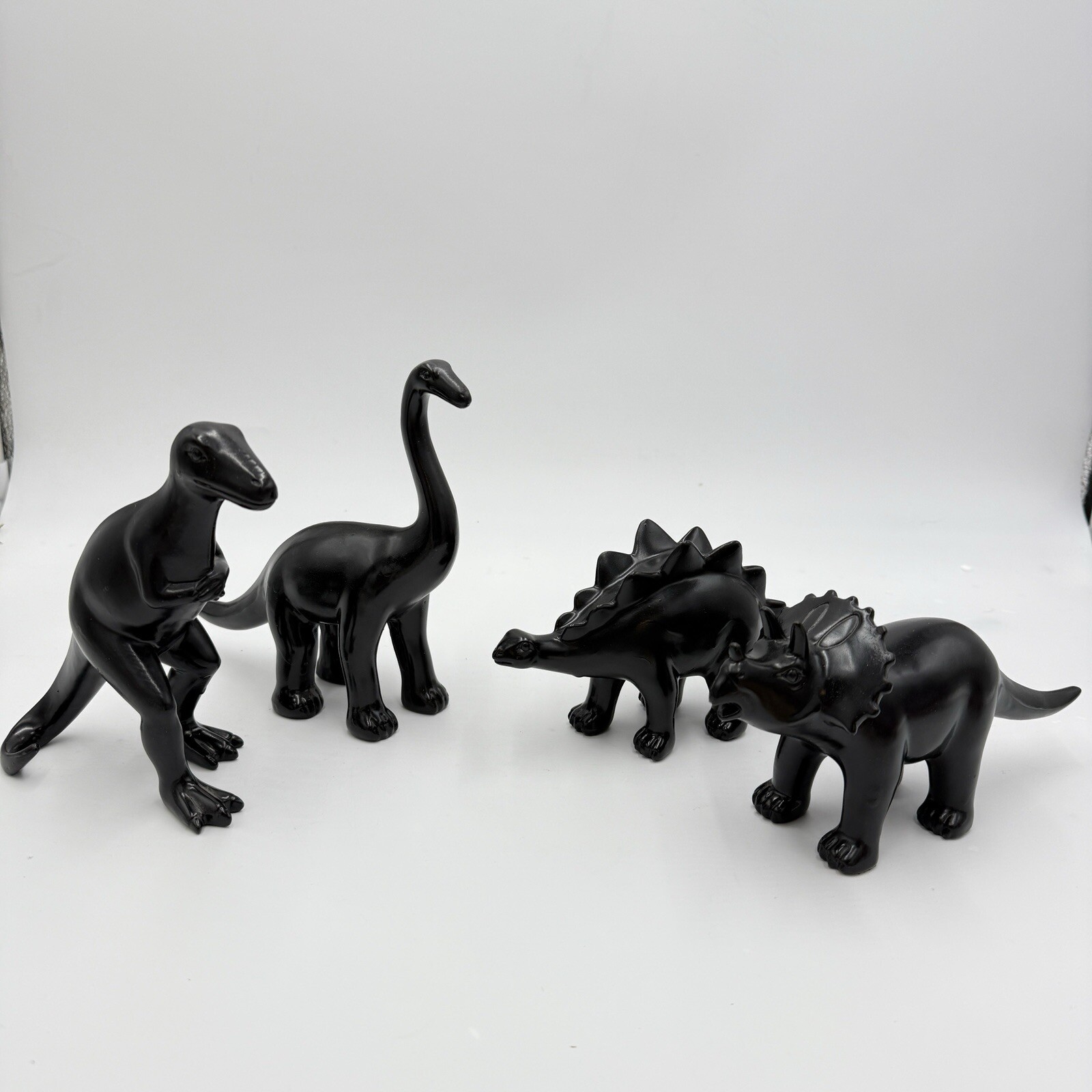 Wooden Dinosaurs Black Solid Carved Set 7” Toys Decor Painted Art Figurines Wooden Dinosaurs Black Solid Carved Set 7” Toys Decor Painted Art Figurines