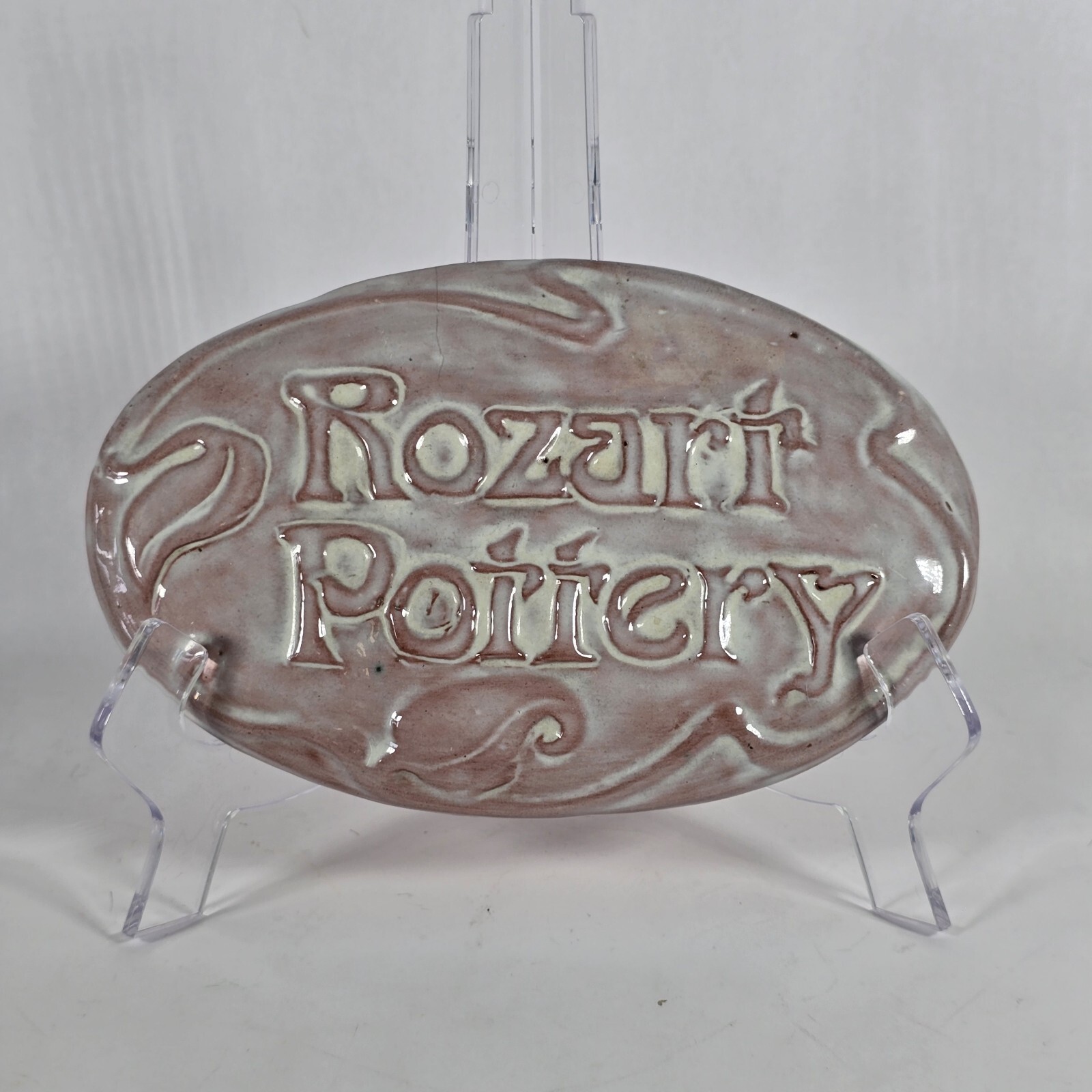 Rozart Pottery Plaque, Advertisement, Vintage, 1982 Oval Marked, Local Rozart Pottery Plaque, Advertisement, Vintage, 1982 Oval Marked, Local